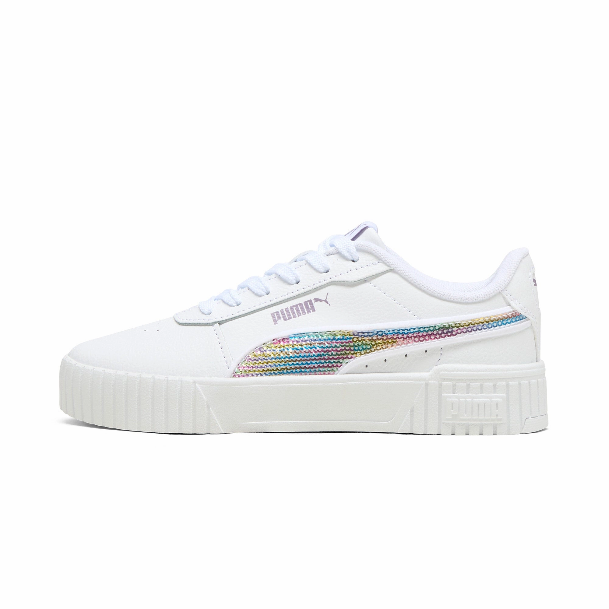 Zero Drop Sole PUMA Big Kids' Girls' Carina 2.0 Sequins Sneakers