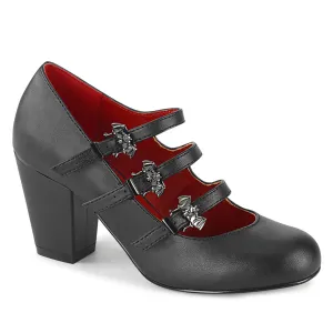 VIVIKA-38 DemoniaCult Black Vegan Leather Sexy Women's Heels & Platform Shoes (Alternative Footwear)