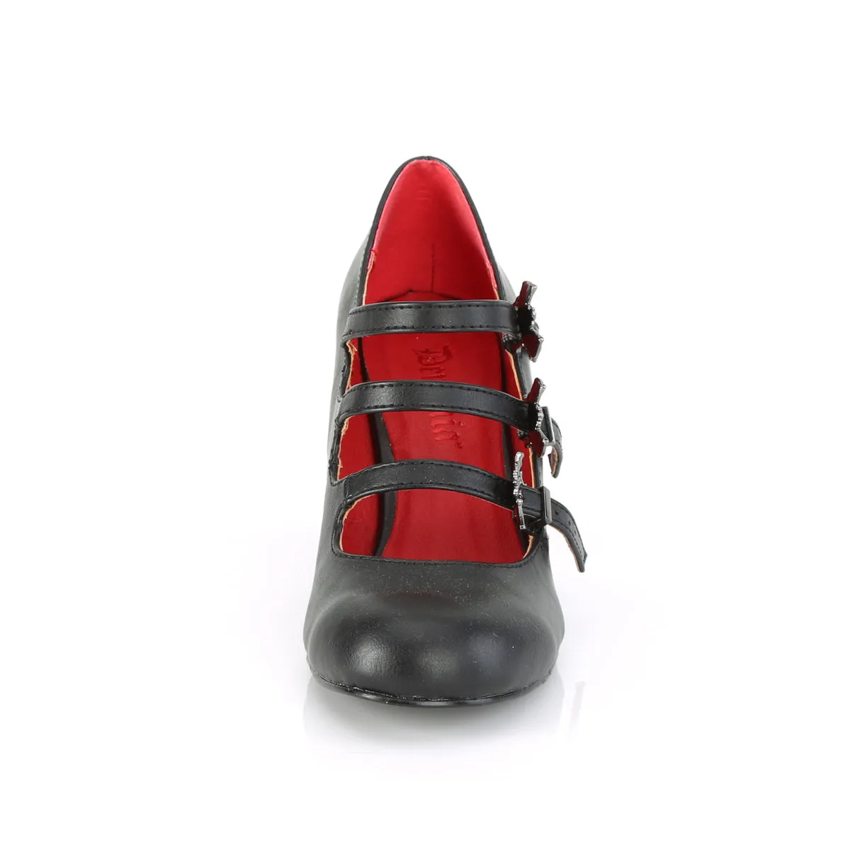 VIVIKA-38 DemoniaCult Black Vegan Leather Sexy Women's Heels & Platform Shoes (Alternative Footwear)