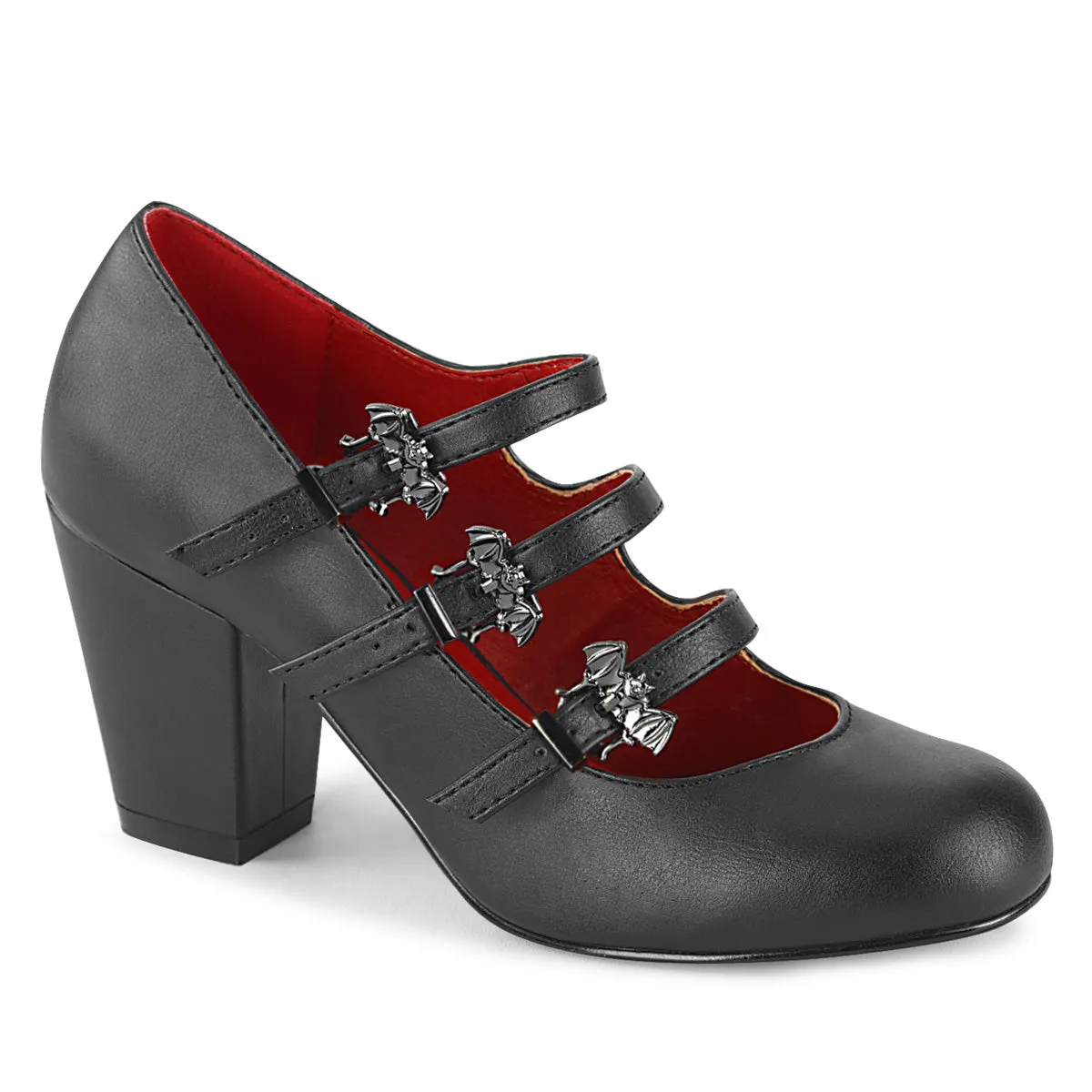 VIVIKA-38 DemoniaCult Black Vegan Leather Sexy Women's Heels & Platform Shoes (Alternative Footwear)