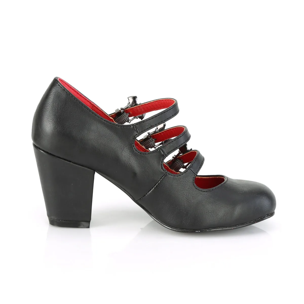 VIVIKA-38 DemoniaCult Black Vegan Leather Sexy Women's Heels & Platform Shoes (Alternative Footwear)