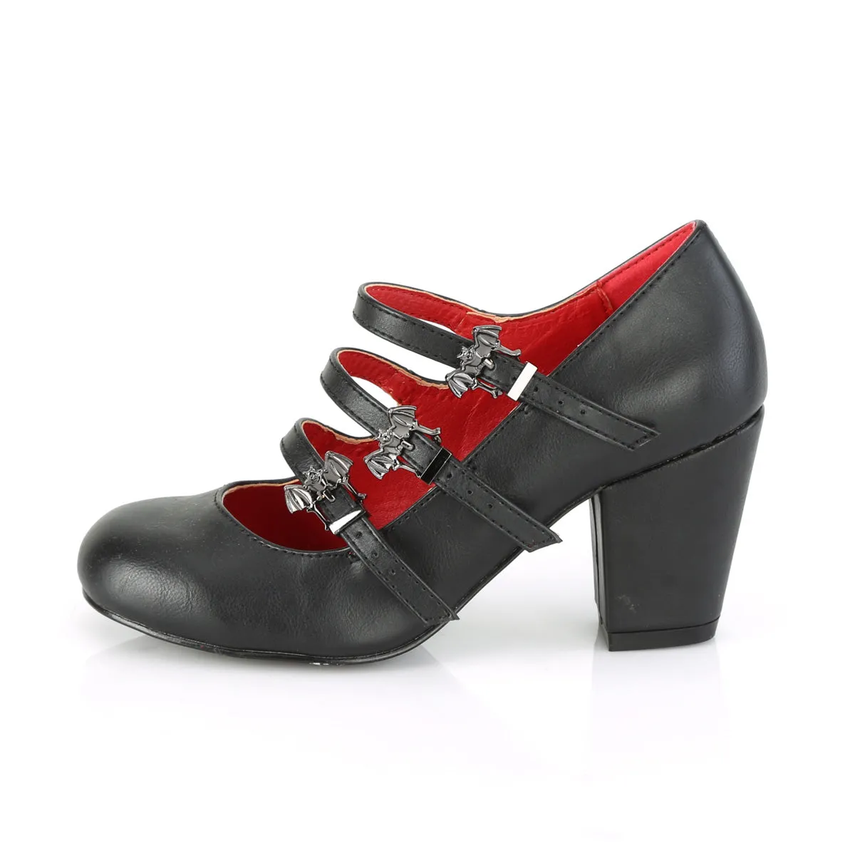 VIVIKA-38 DemoniaCult Black Vegan Leather Sexy Women's Heels & Platform Shoes (Alternative Footwear)
