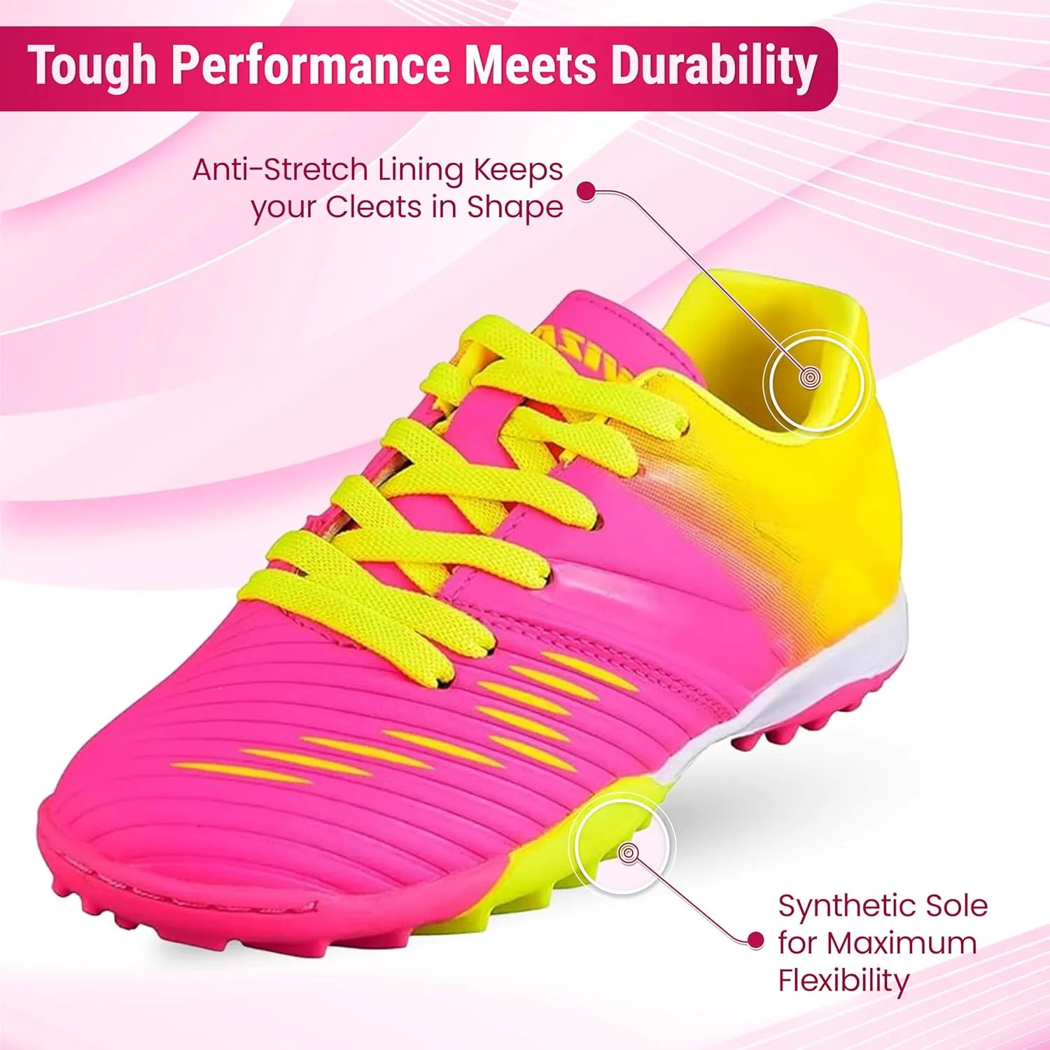Vizari Liga Turf Soccer Shoes for Boys and Girls| Athletic Turf Shoes with Durable Polyurethane Sole | Youth Football Turf Shoes with Molded Rubber Oursole | Superior Traction on All Surfaces