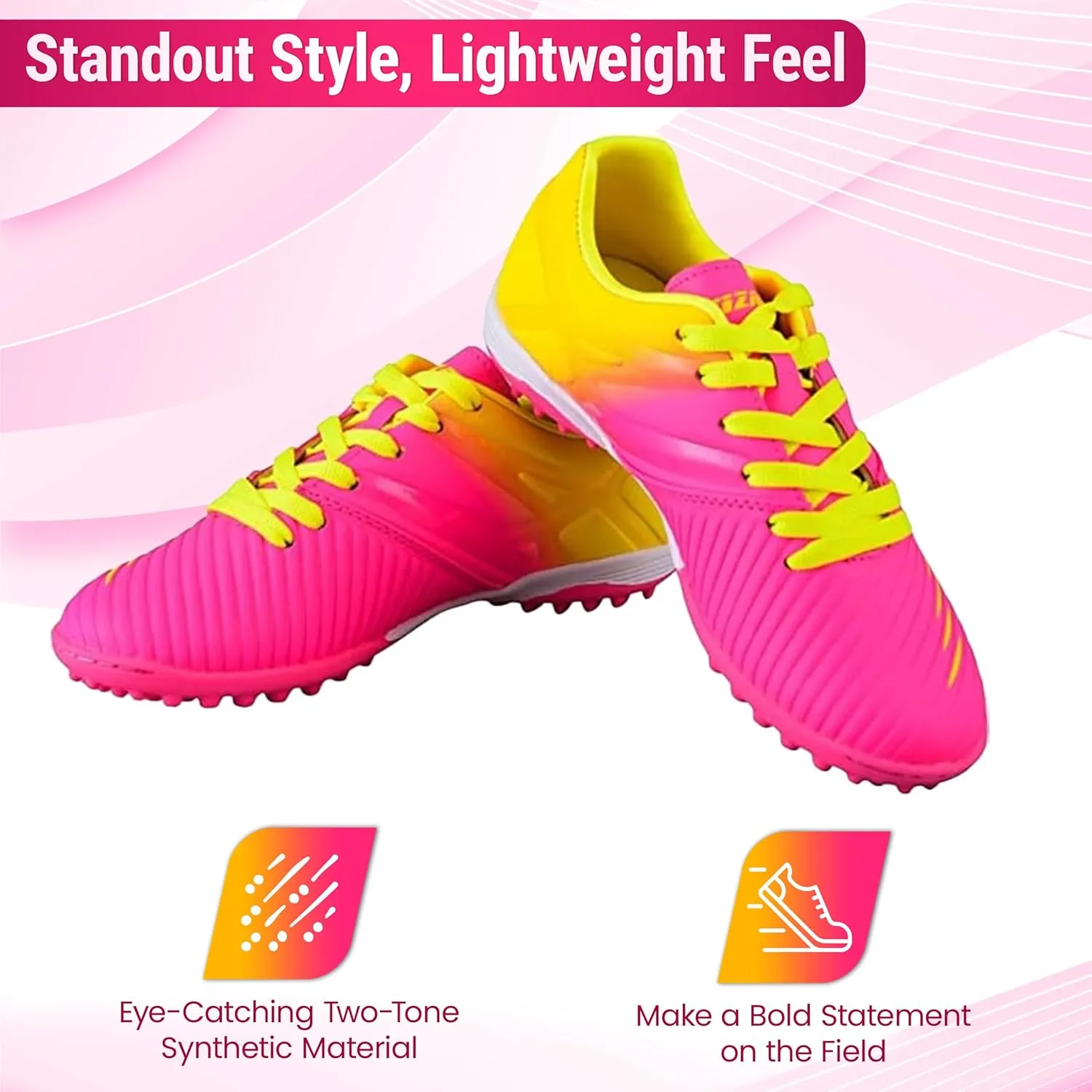 Vizari Liga Turf Soccer Shoes for Boys and Girls| Athletic Turf Shoes with Durable Polyurethane Sole | Youth Football Turf Shoes with Molded Rubber Oursole | Superior Traction on All Surfaces