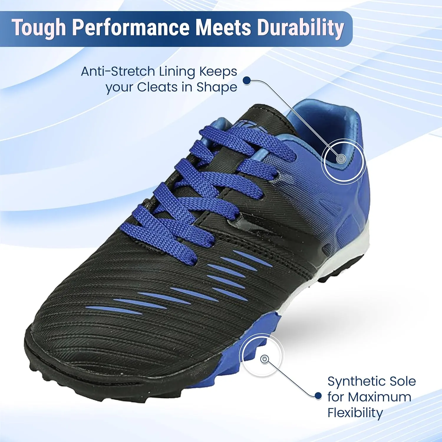 Vizari Liga Turf Soccer Shoes for Boys and Girls| Athletic Turf Shoes with Durable Polyurethane Sole | Youth Football Turf Shoes with Molded Rubber Oursole | Superior Traction on All Surfaces