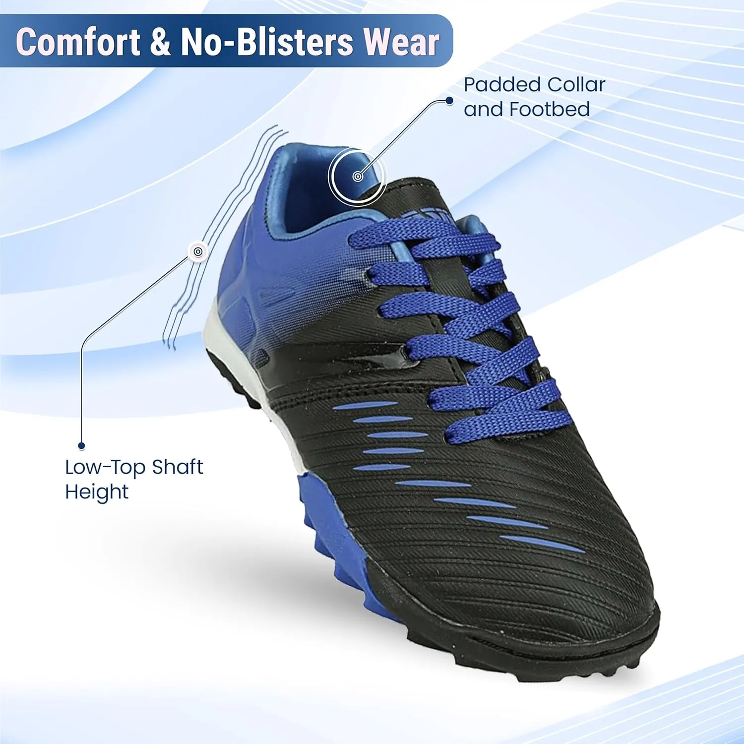 Vizari Liga Turf Soccer Shoes for Boys and Girls| Athletic Turf Shoes with Durable Polyurethane Sole | Youth Football Turf Shoes with Molded Rubber Oursole | Superior Traction on All Surfaces