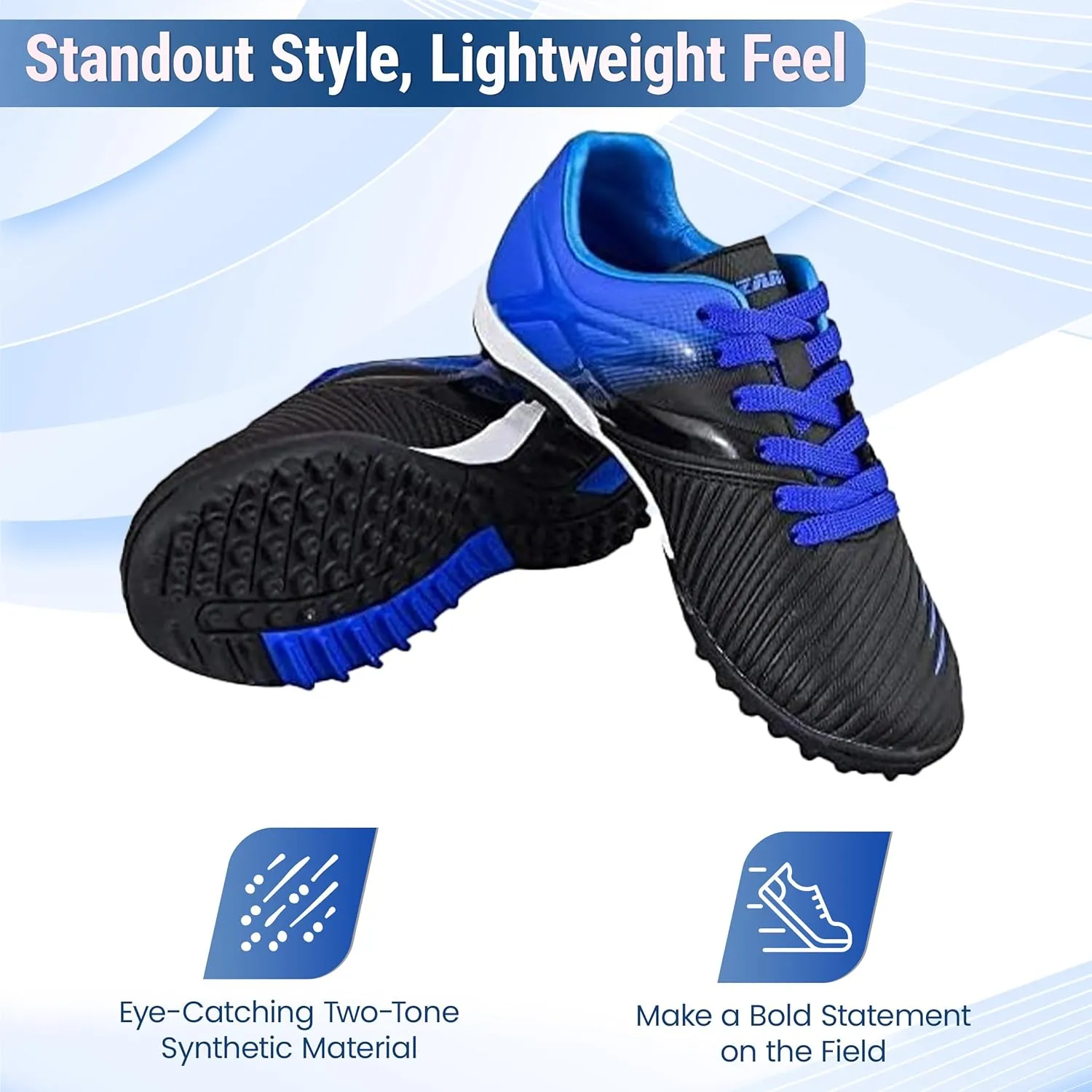 Vizari Liga Turf Soccer Shoes for Boys and Girls| Athletic Turf Shoes with Durable Polyurethane Sole | Youth Football Turf Shoes with Molded Rubber Oursole | Superior Traction on All Surfaces