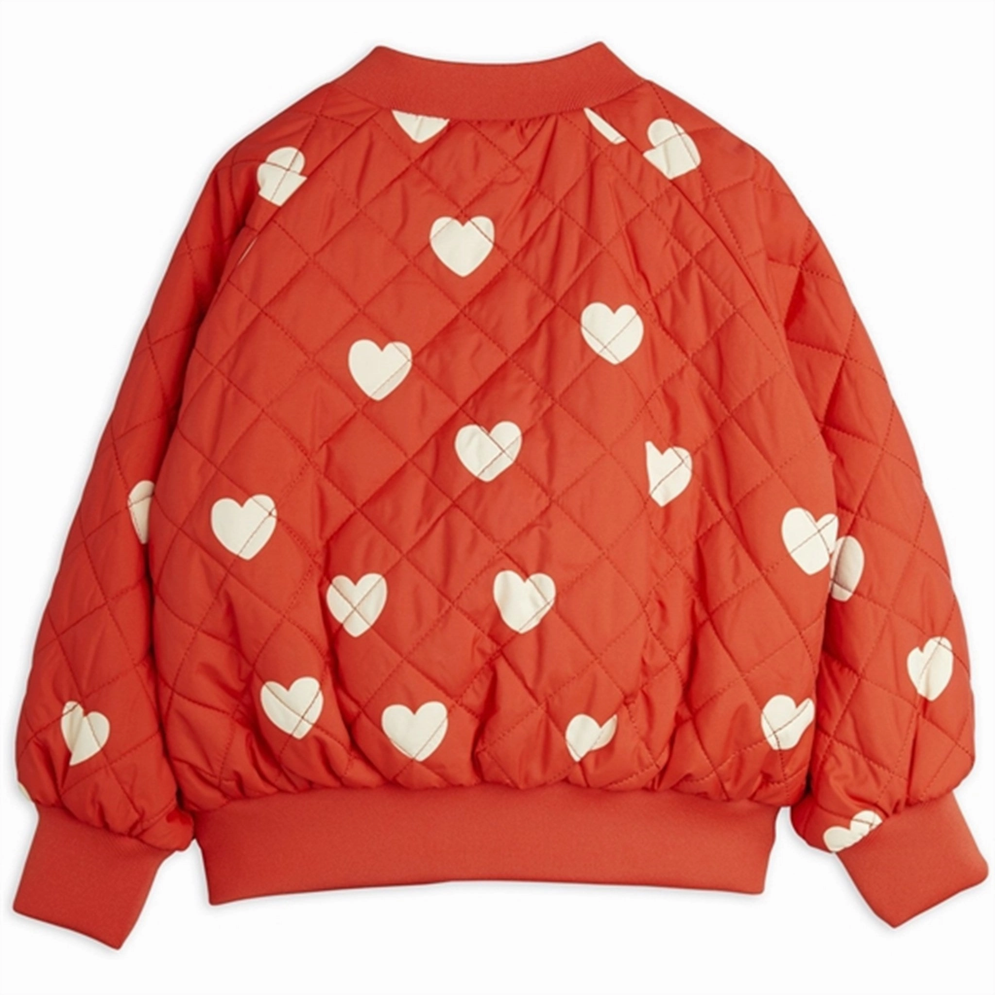Mini Rodini Hearts Aop Baseball Jacket Red Water Resistant Shell