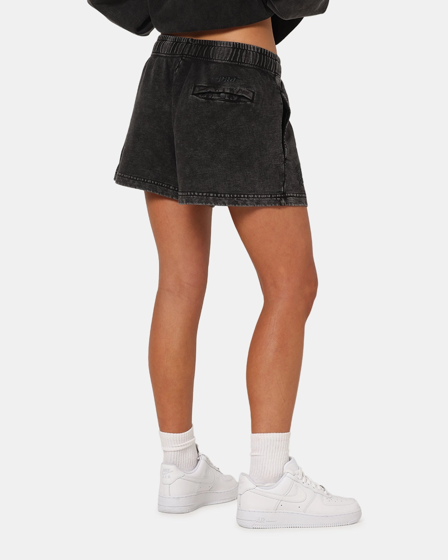 Stretch Motion Flexible Comfort Pro Standard Women's Los Angeles Dodgers Washed Crystaline Shorts Washed Black