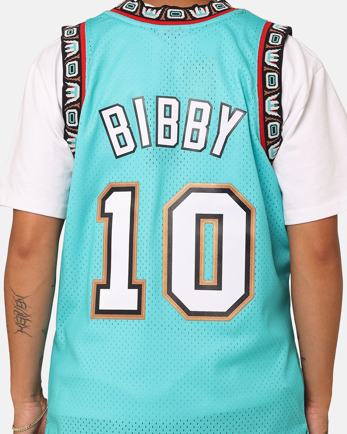 Mitchell & Ness Vancouver Grizzlies Mike Bibby '98-'99 #10 Swingman Jersey Teal No Pressure Wear Resistant Reinforcement