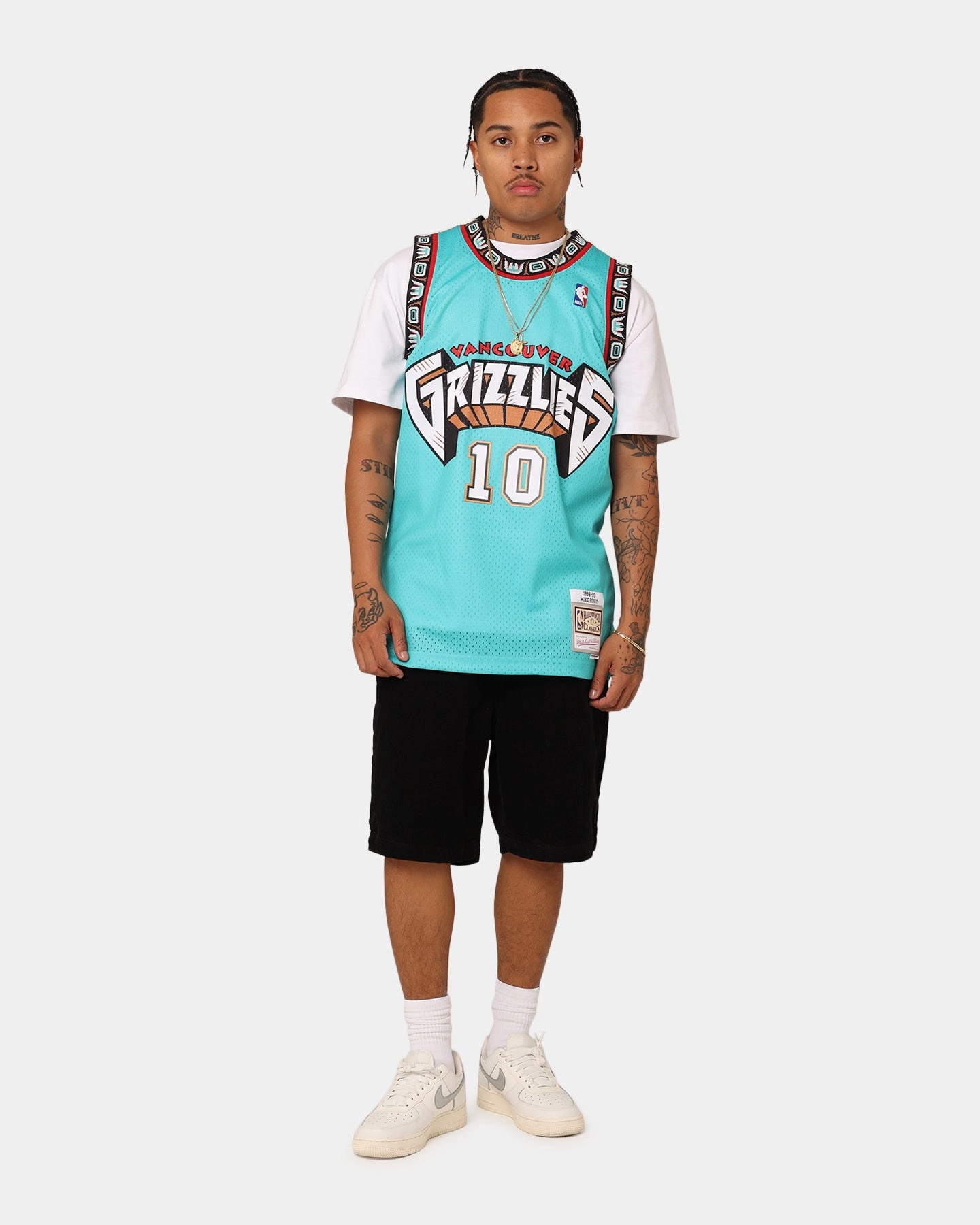 Non Restrictive Armholes Mitchell & Ness Vancouver Grizzlies Mike Bibby '98-'99 #10 Swingman Jersey Teal