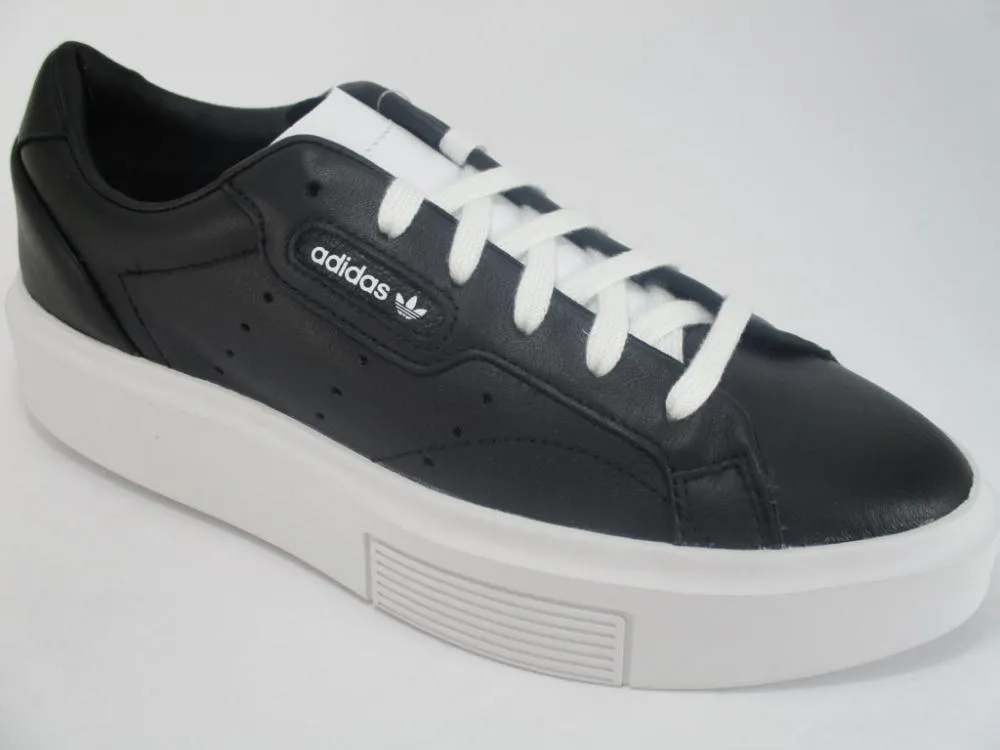 Adidas Originals scarpa sneakers con zeppa da donna Sleek Super W EE4519 nero Comfortable Heel Cup Elite runner