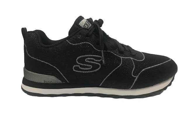 travel - friendly shoe perk low - cut Skechers scarpa sneakers da donna Shimmer Time 117 BLK nero