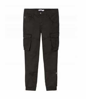Light and Cushioned Name It pantalone cargo da ragazzi in cotone elasticizzato 13151735 nero