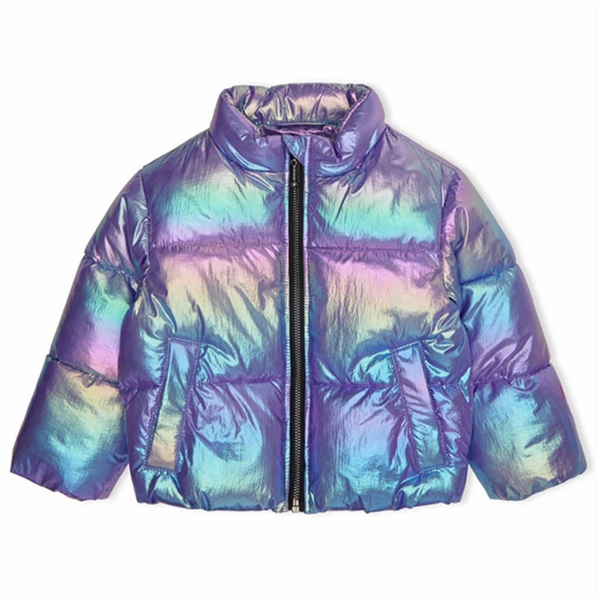 Kids ONLY MINI Purple Opulence Metallic Celine Short Quilt Jacket Shrink Resistant Treatment