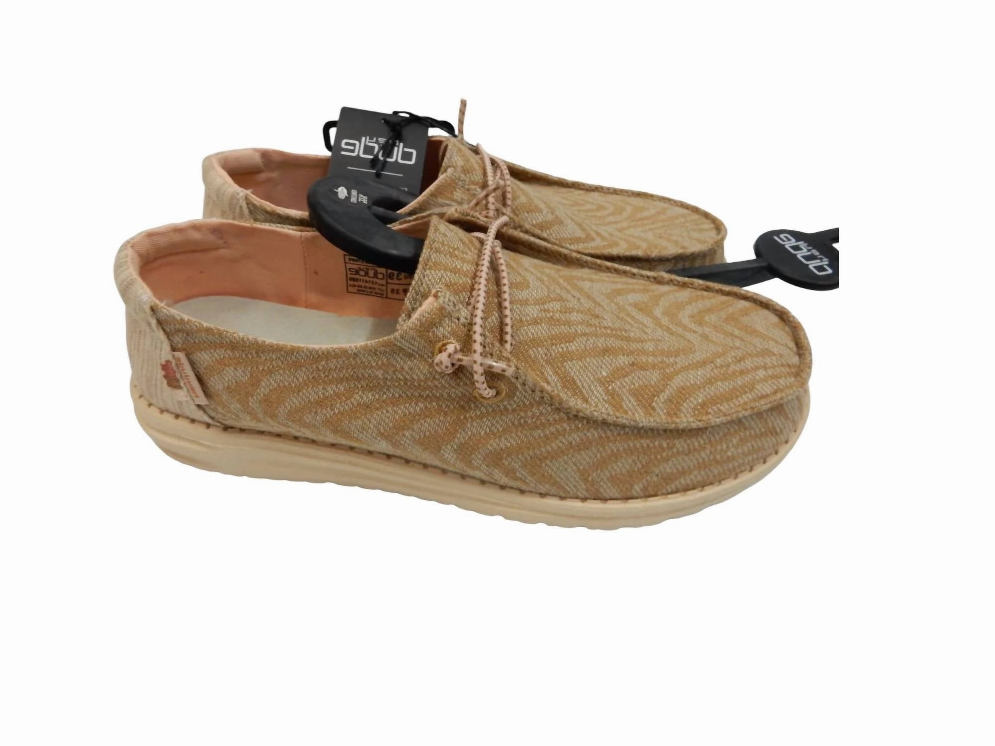 Elastic Closure Girl's Wendy Youth Woven Shoes In Zebra Terra Stripe