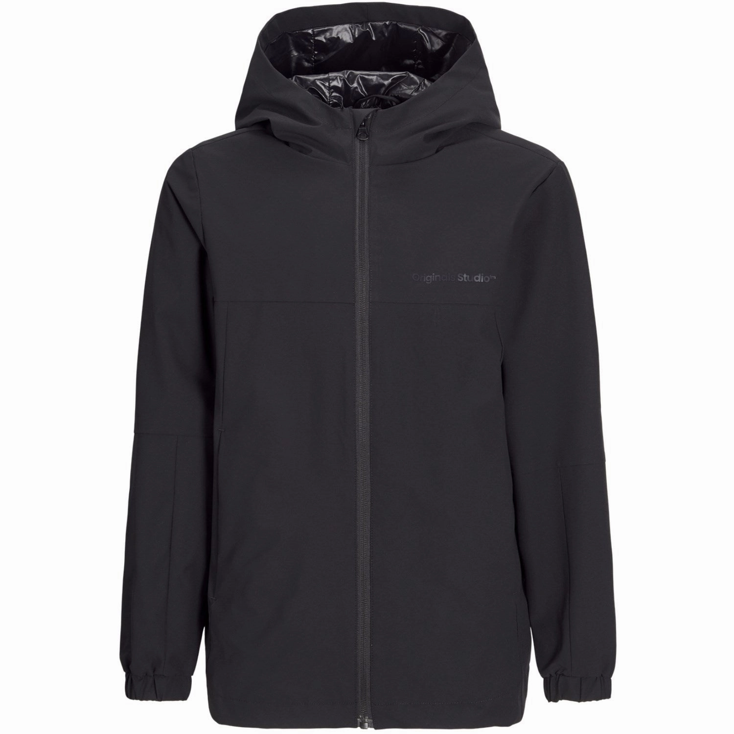 Jack & Jones Junior Black Vesterbro Hood Jacket Moisture Wicking Inner