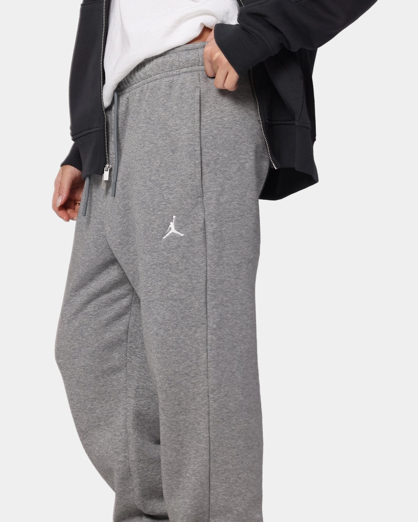 Jordan Brooklyn Fleece Pants Carbon Heather/White Casual Comfort