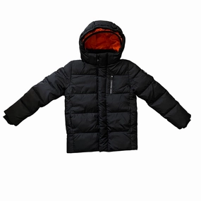 Calvin Klein Giubbotto Trapuntato con Cappuccio Junior IB0IB01276BEH Nero Premium Fit Men's