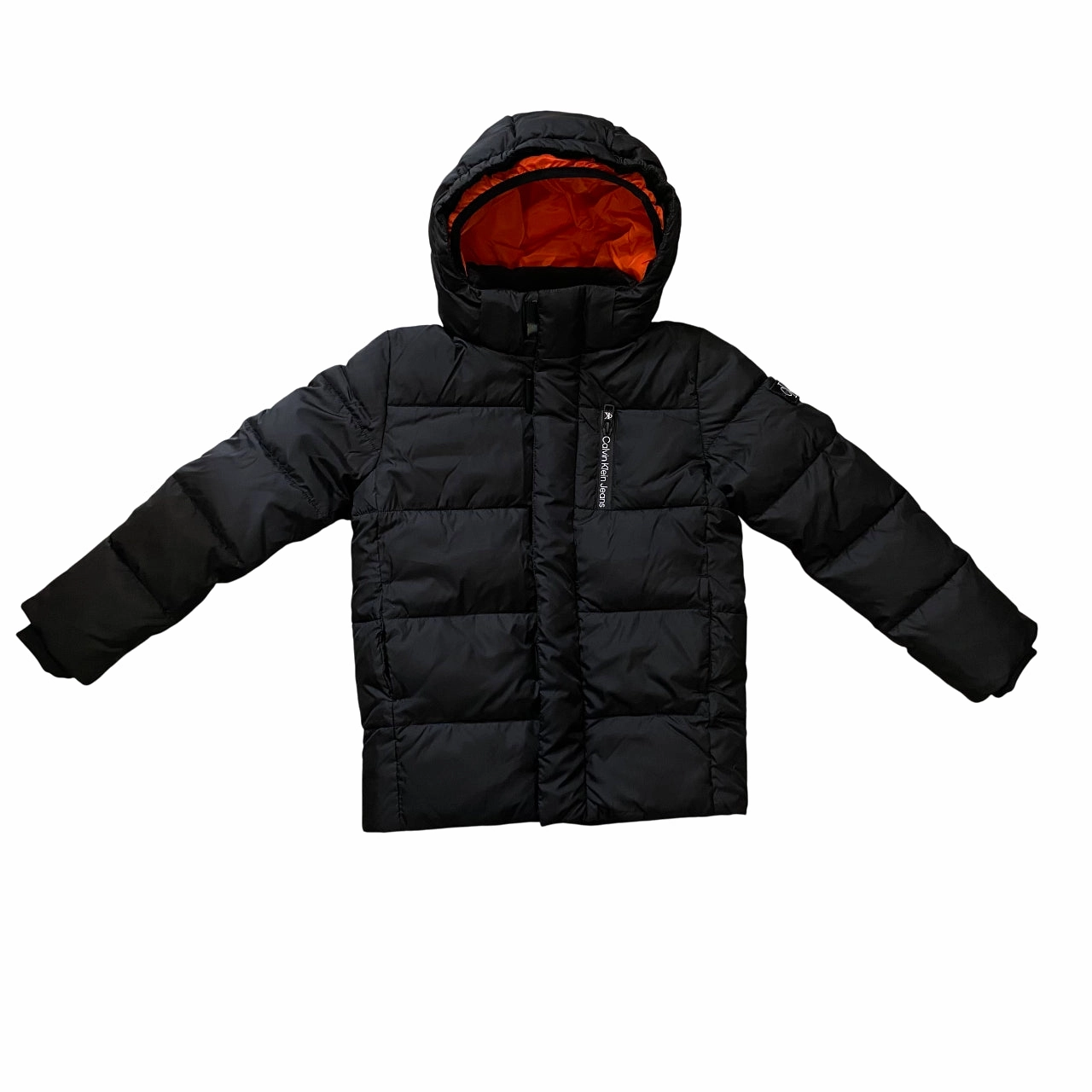Calvin Klein Giubbotto Trapuntato con Cappuccio Junior IB0IB01276BEH Nero Comfort Fit