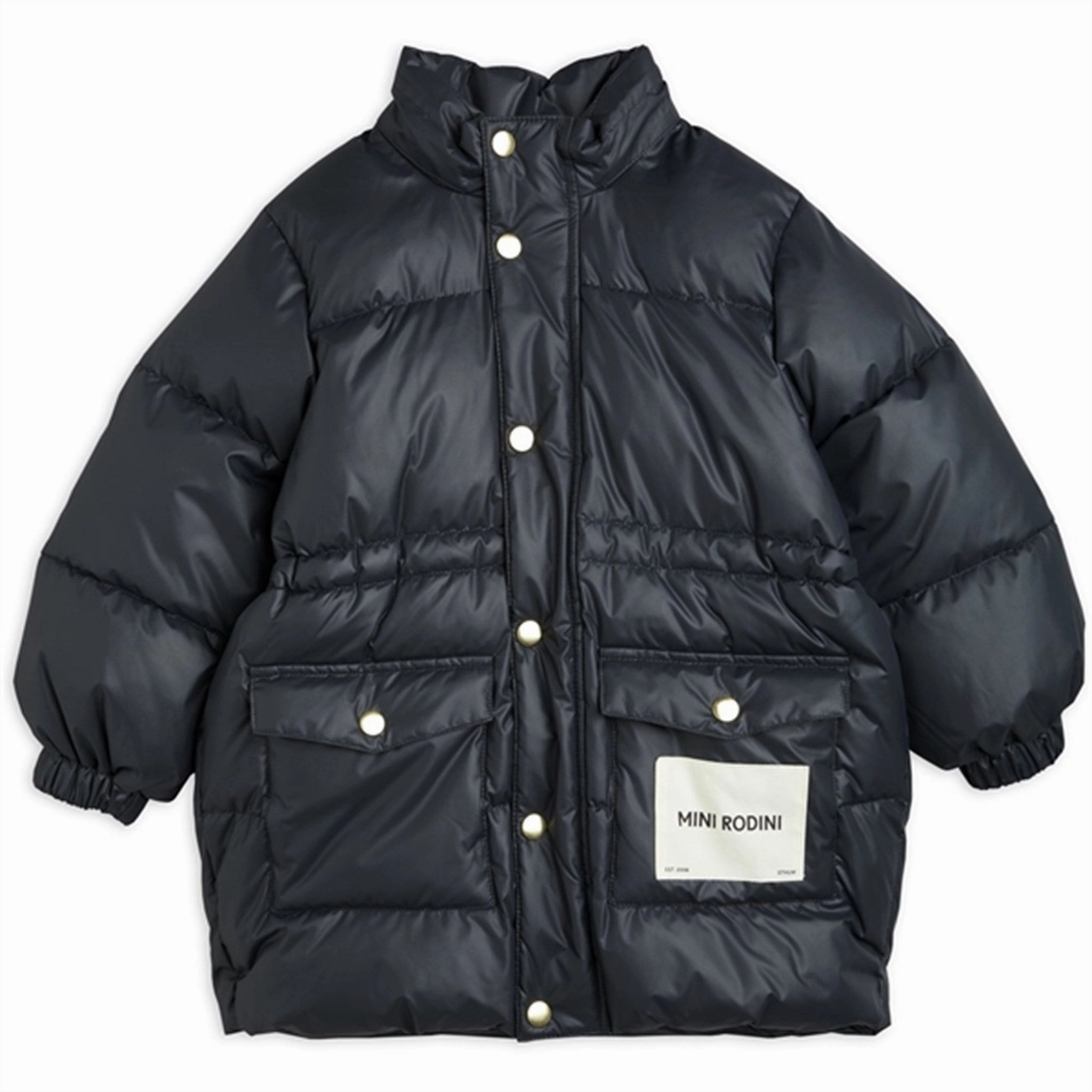 Cotton Twill Mini Rodini Heavy Puffer Jacket Black