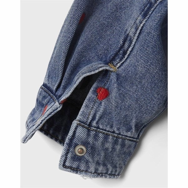 Expandable Side Gussets No Wrinkle Name it Medium Blue Denim Hearts Kathy Denim Cowboy Jacket
