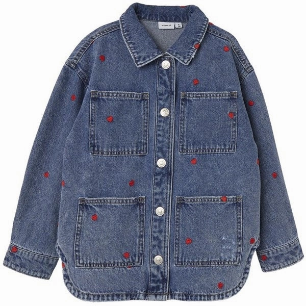 Cozy Layering Minimalist Style Name it Medium Blue Denim Hearts Kathy Denim Cowboy Jacket