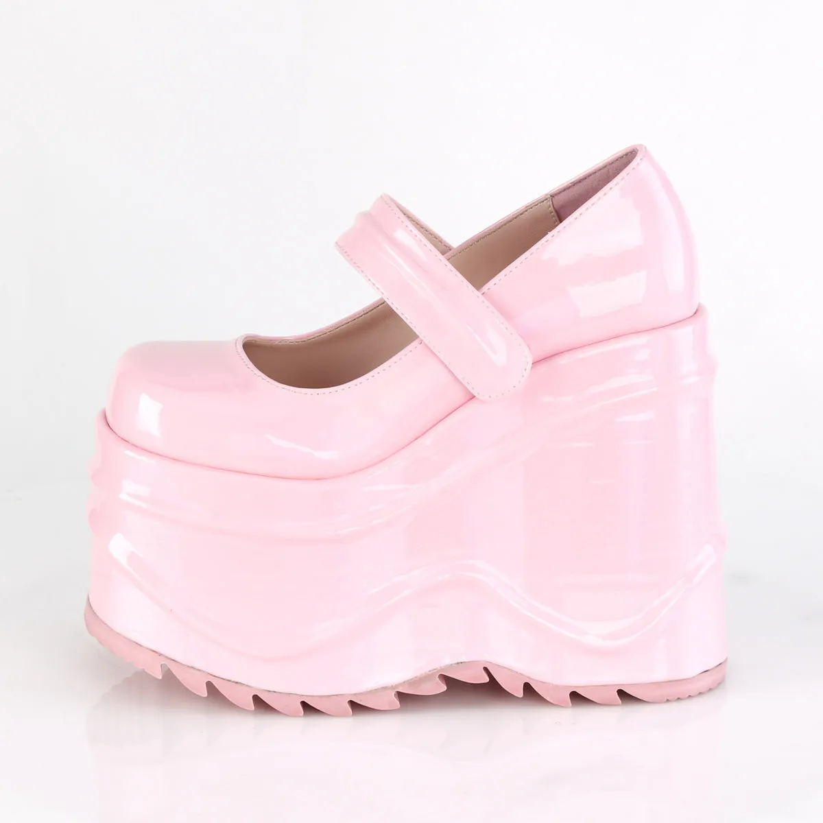 WAVE-32 DemoniaCult Baby Pink Hologram Sexy Women's Heels & Platform Shoes (Alternative Footwear)