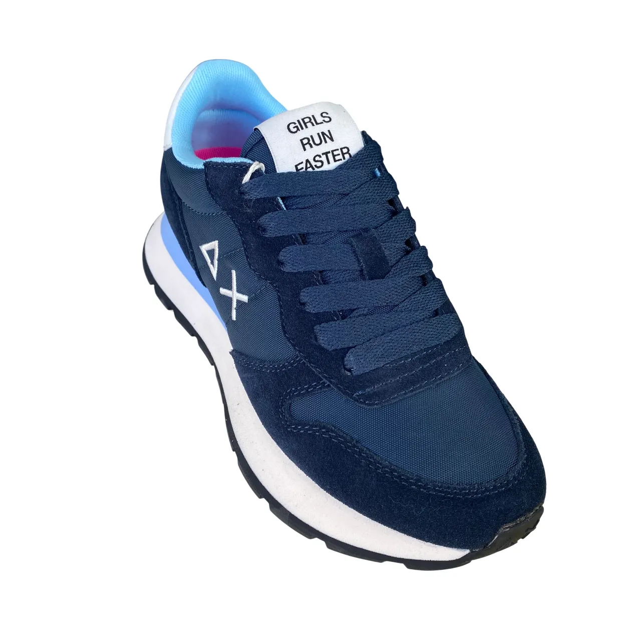 Shear Reduction Design Asymmetric Lace Design Sun68 scarpa sneakers da donna Ally Solid Nylon z35201 07 blu
