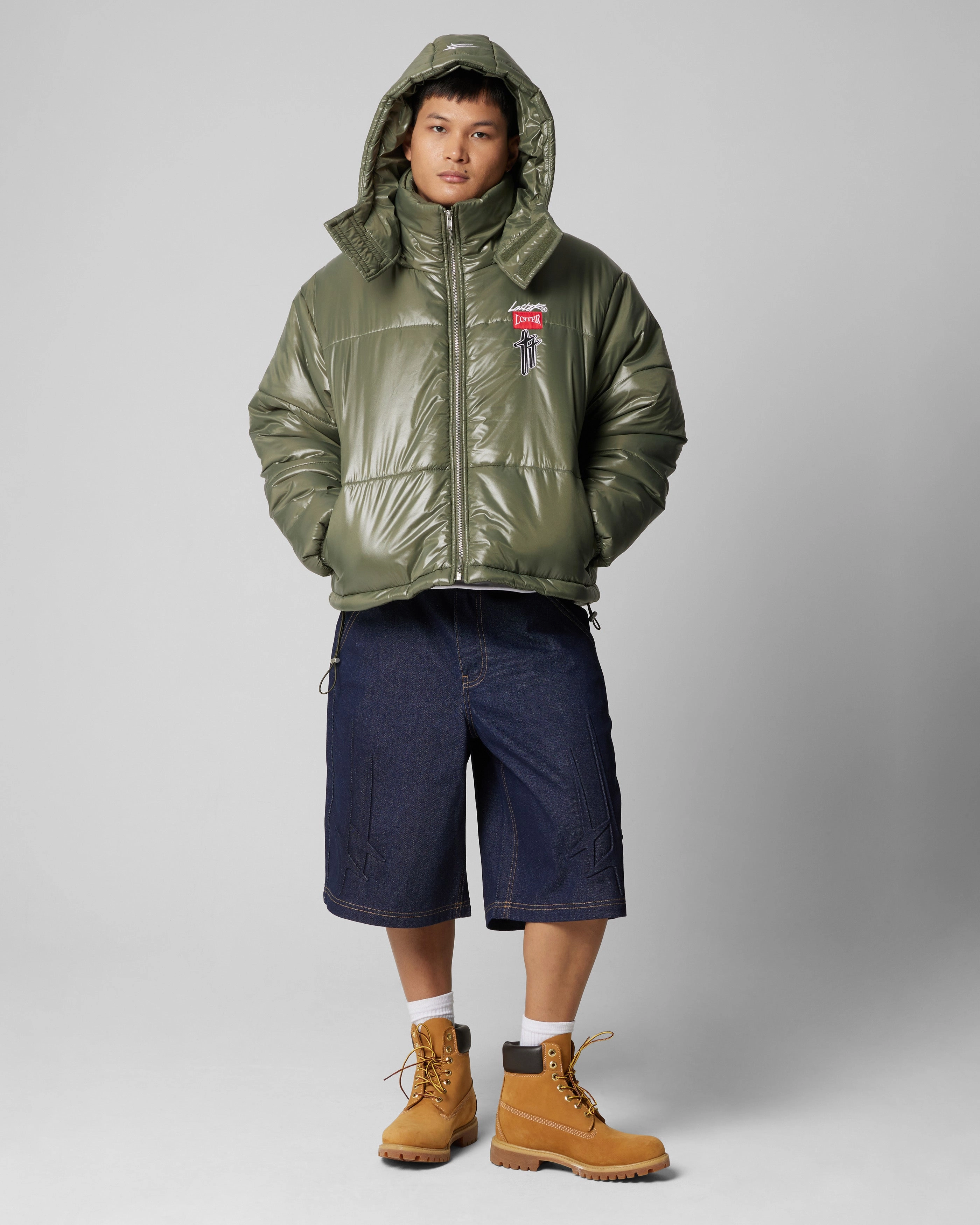 Loiter Star Born Puffer Jacket Green Modern Design suitable for school uniforms