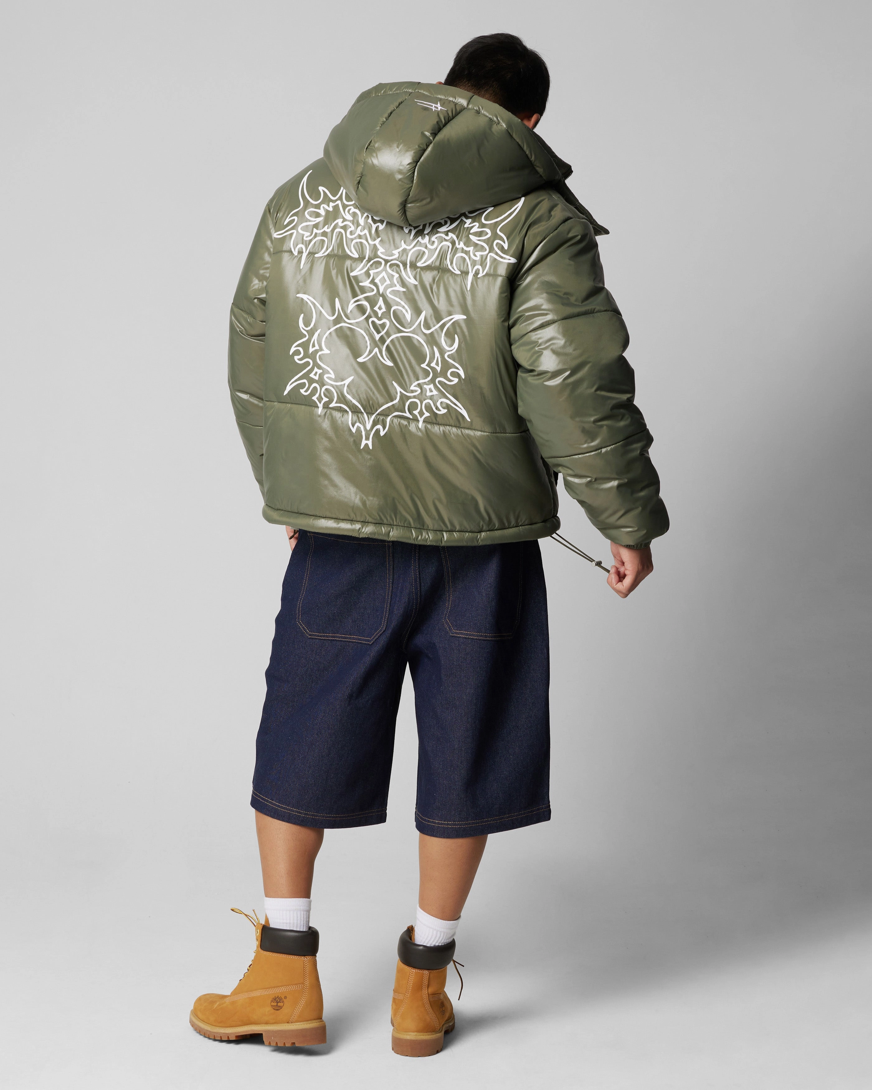 Loiter Star Born Puffer Jacket Green artists Jog