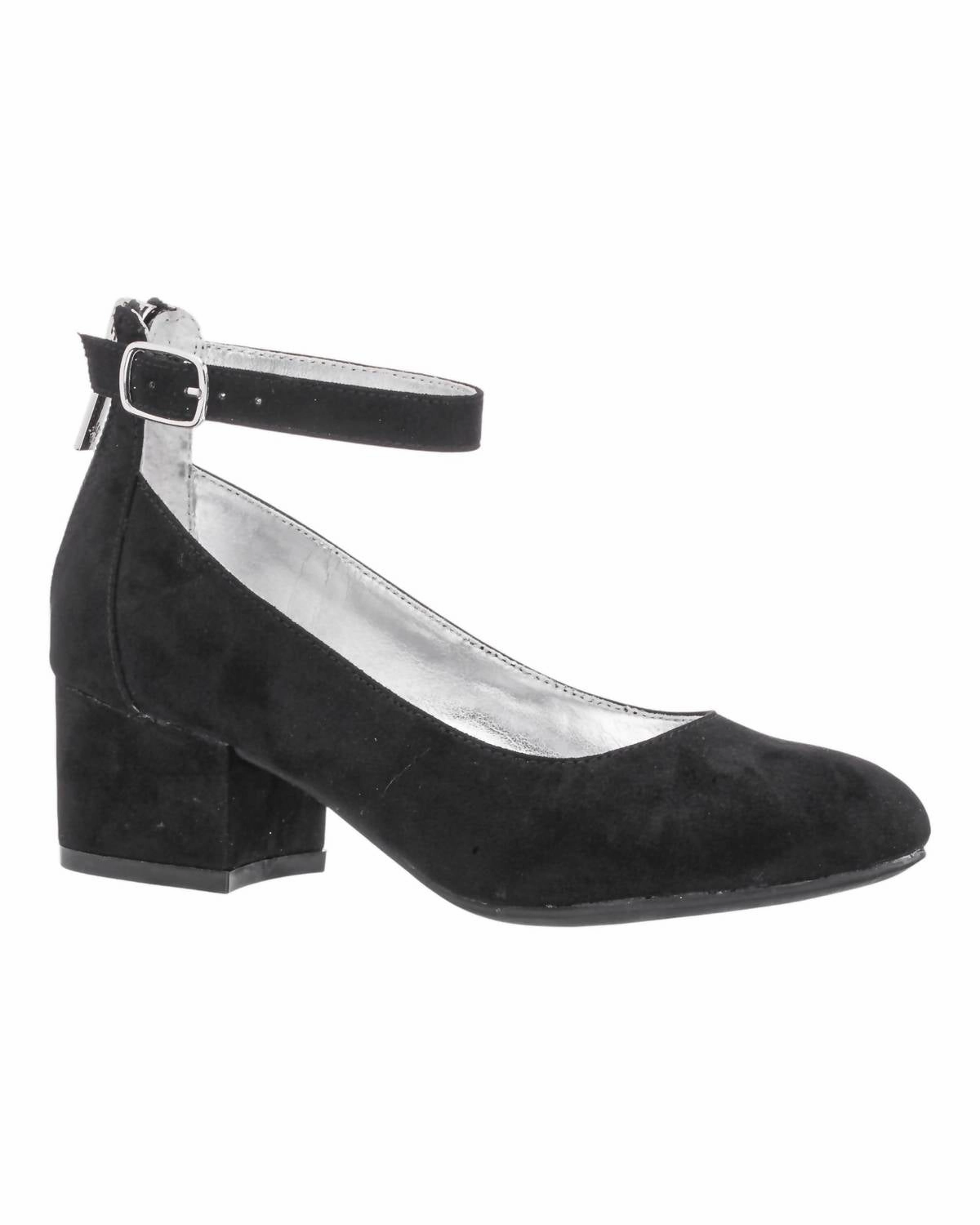 Thermoregulating Lining High Abrasion Zones Girl's Lennie Pumps In Black Microsuede