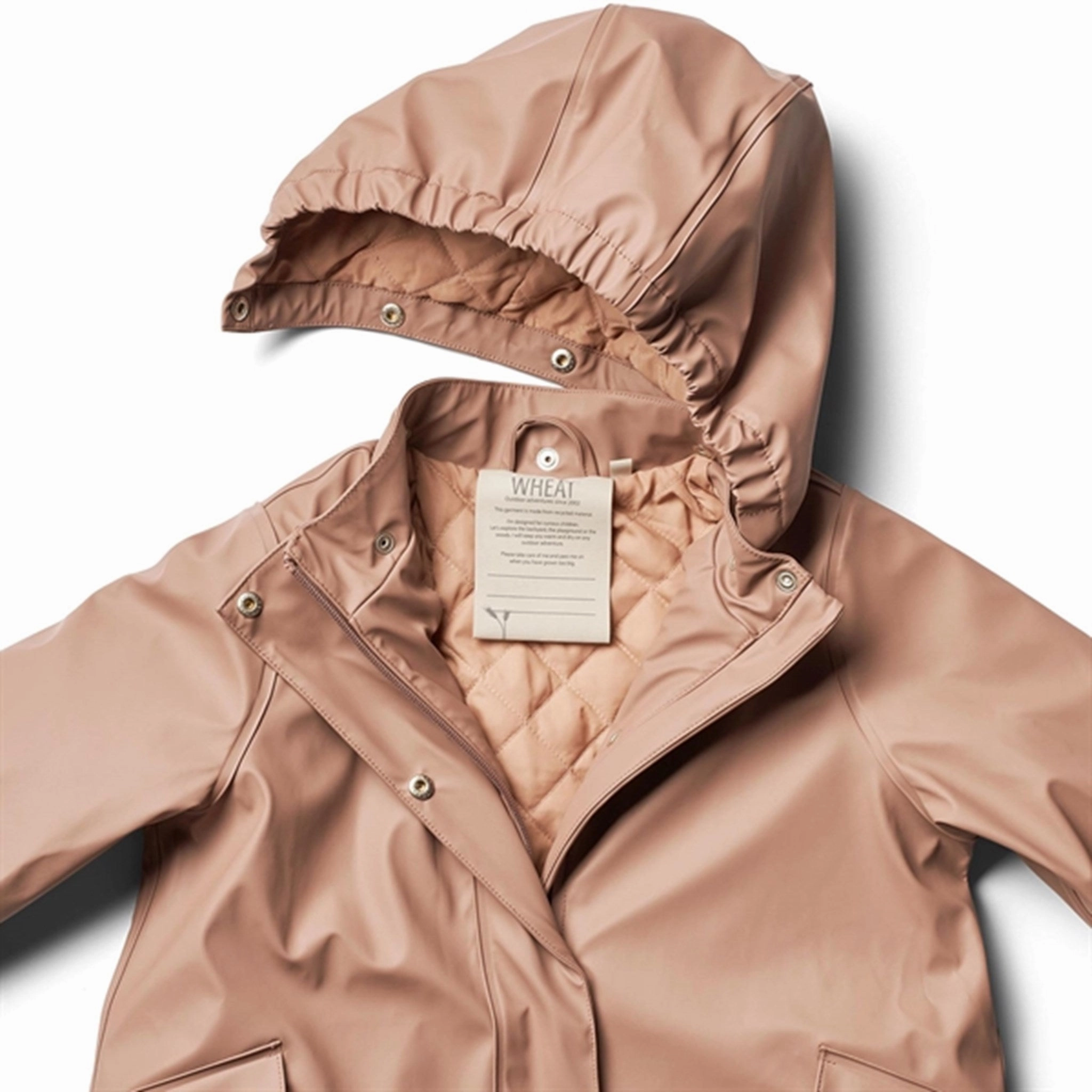 Quick Pull Zipper Taped Seam Waterproofing Wheat Rain Jacket Rika Thermo Lavender Rose
