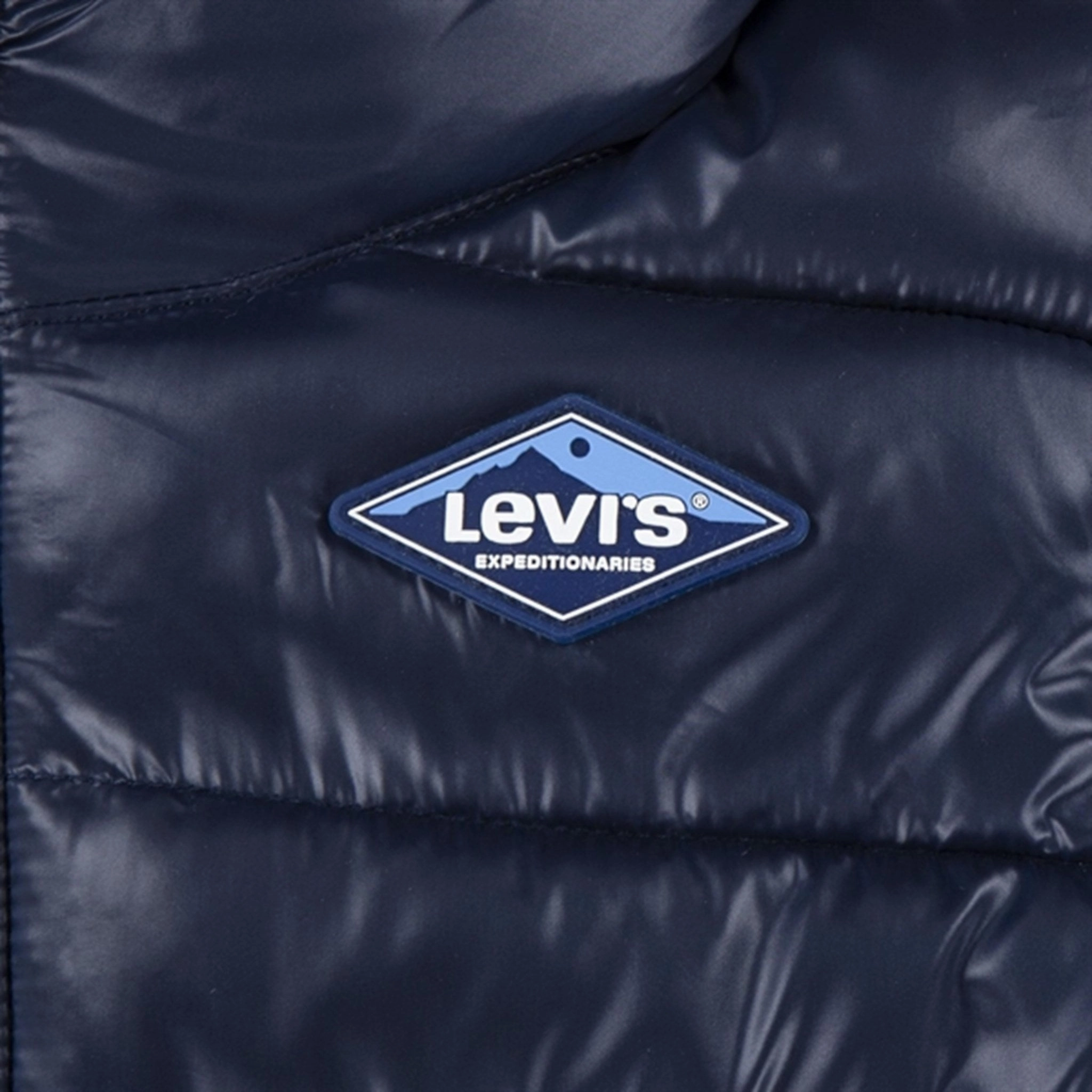 Weather Friendly Fashion Forward Levi's Baby Sherpa Lined Puffer Jacket Dress Blues
