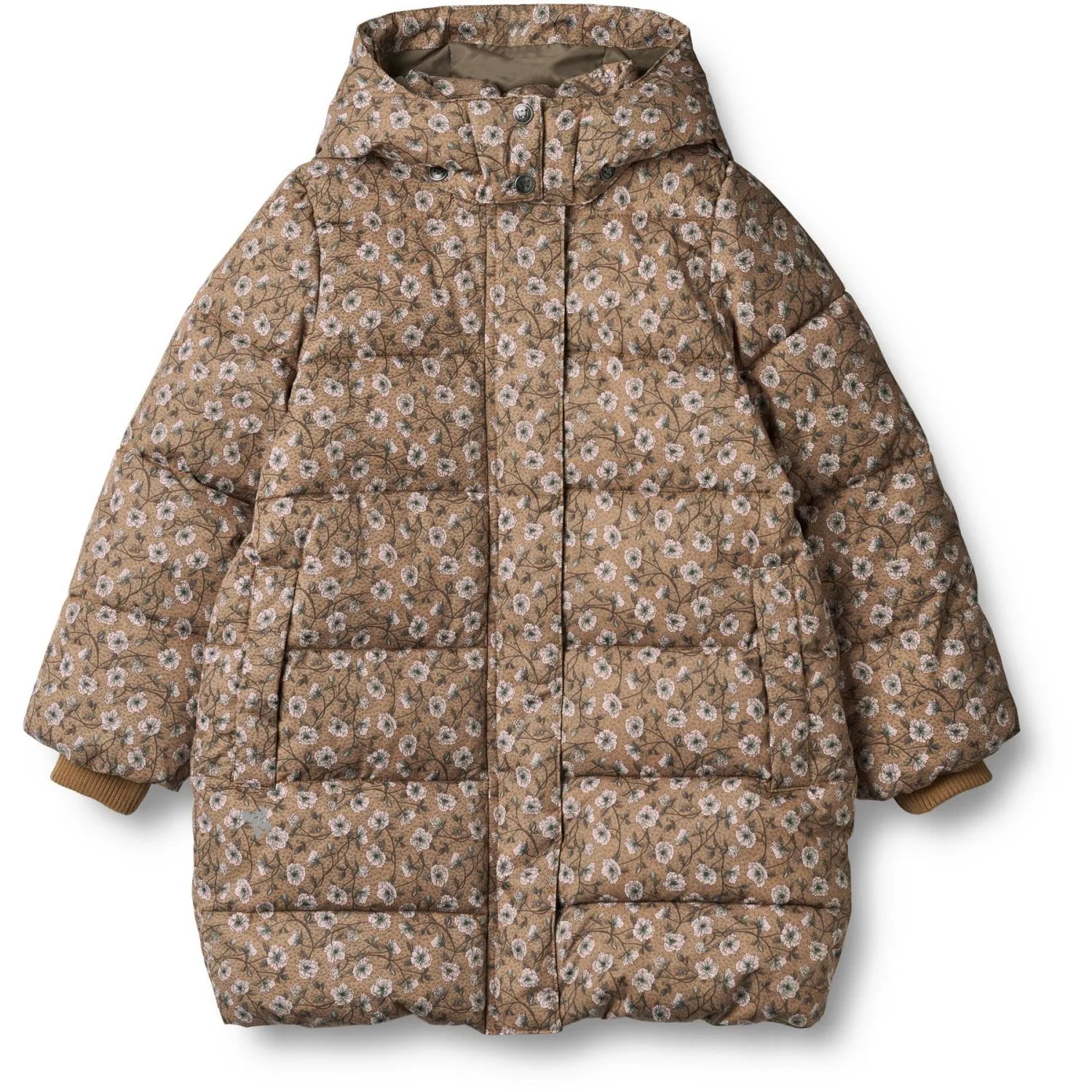 Wheat Caramel Anemones Puffer Coat Yrsa Quilted Interior