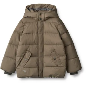 Wheat Dry Wood Puffer Jacket Gael Recycled Textile SeamlessShoulderPanels