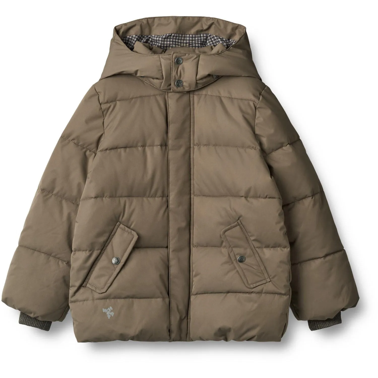 Wheat Dry Wood Puffer Jacket Gael Recycled Textile SeamlessShoulderPanels