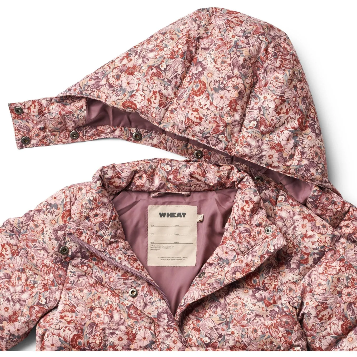 Layered Ventilation Panels EcoFriendly Water Repellency Wheat Flowers In Plenty Puffer Coat Yrsa