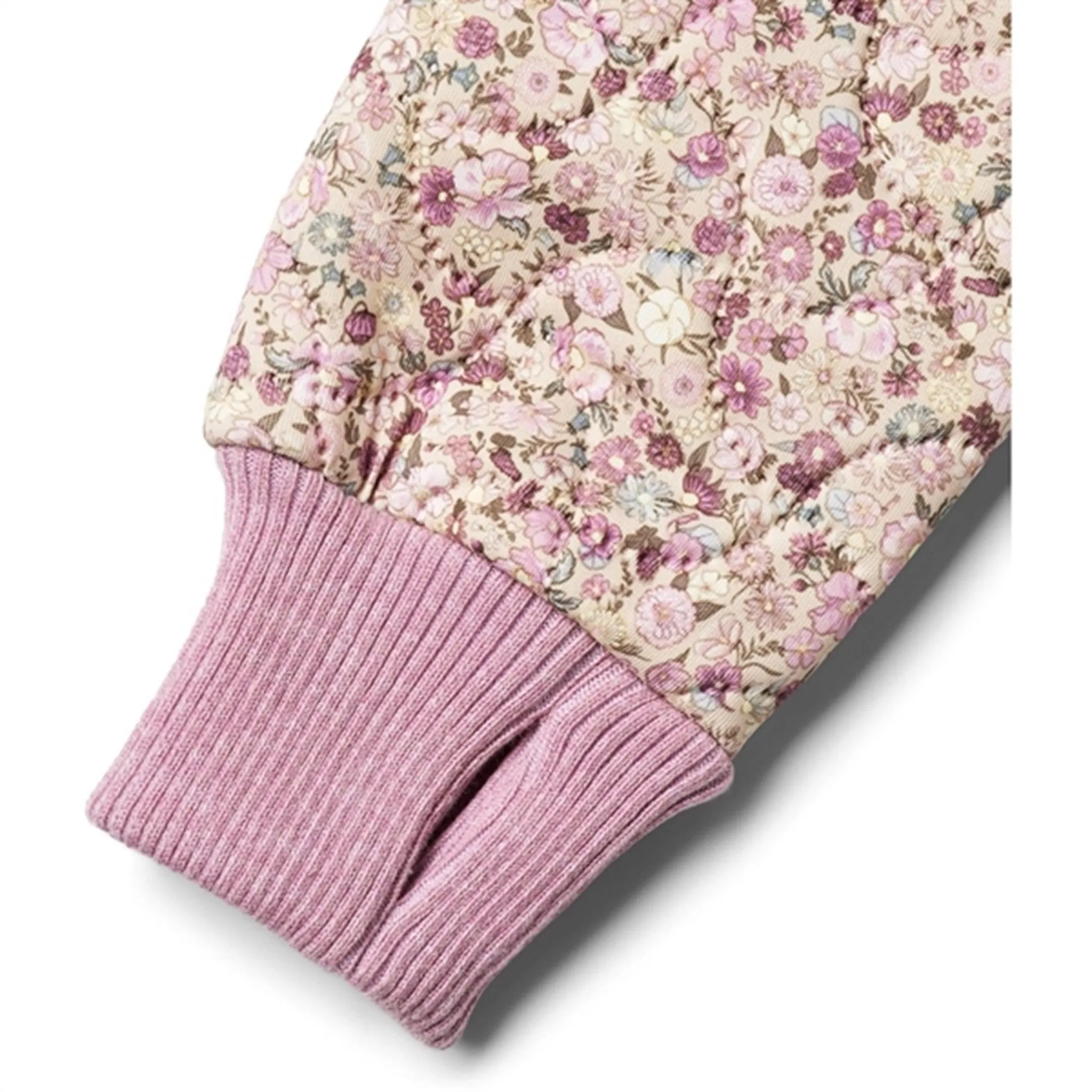 Wheat Thermo Clam Multi Flowers Jacket Thilde Noise Reduced Fabric