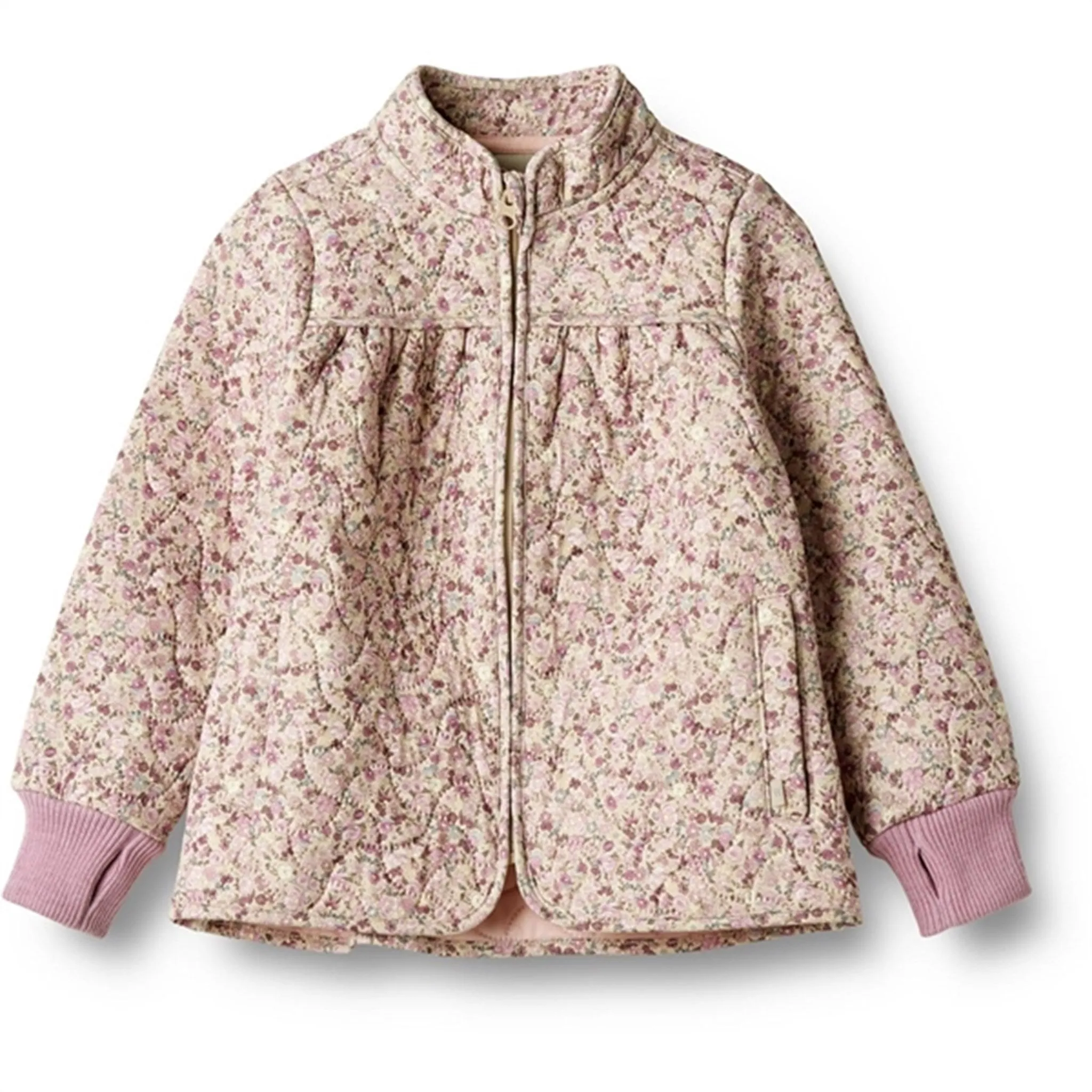 Wheat Thermo Clam Multi Flowers Jacket Thilde Soft Fleece Ventilation System