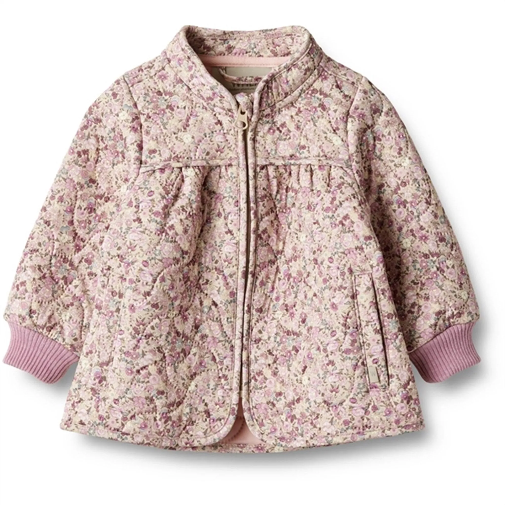 Wheat Thermo Clam Multi Flowers Jacket Thilde Zippered Vents Flexible Fit Wear