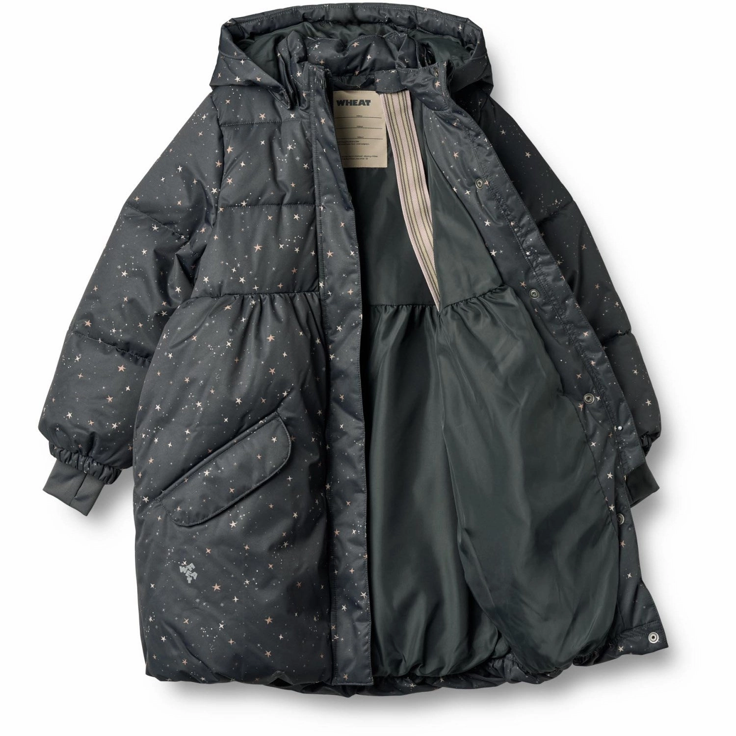Wheat Black Sea Stars Puffer Coat Luna FullCoverageHood Softshell Construction