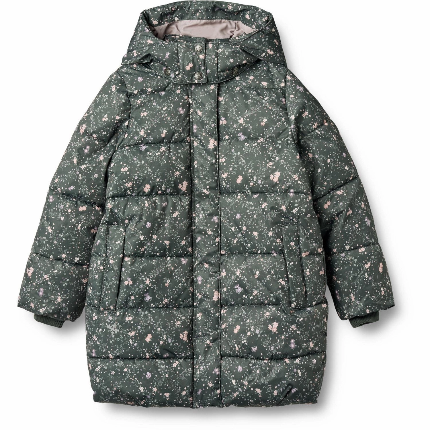 Wheat Forest Lake Checked Flowers Puffer Coat Yrsa Quick Drying