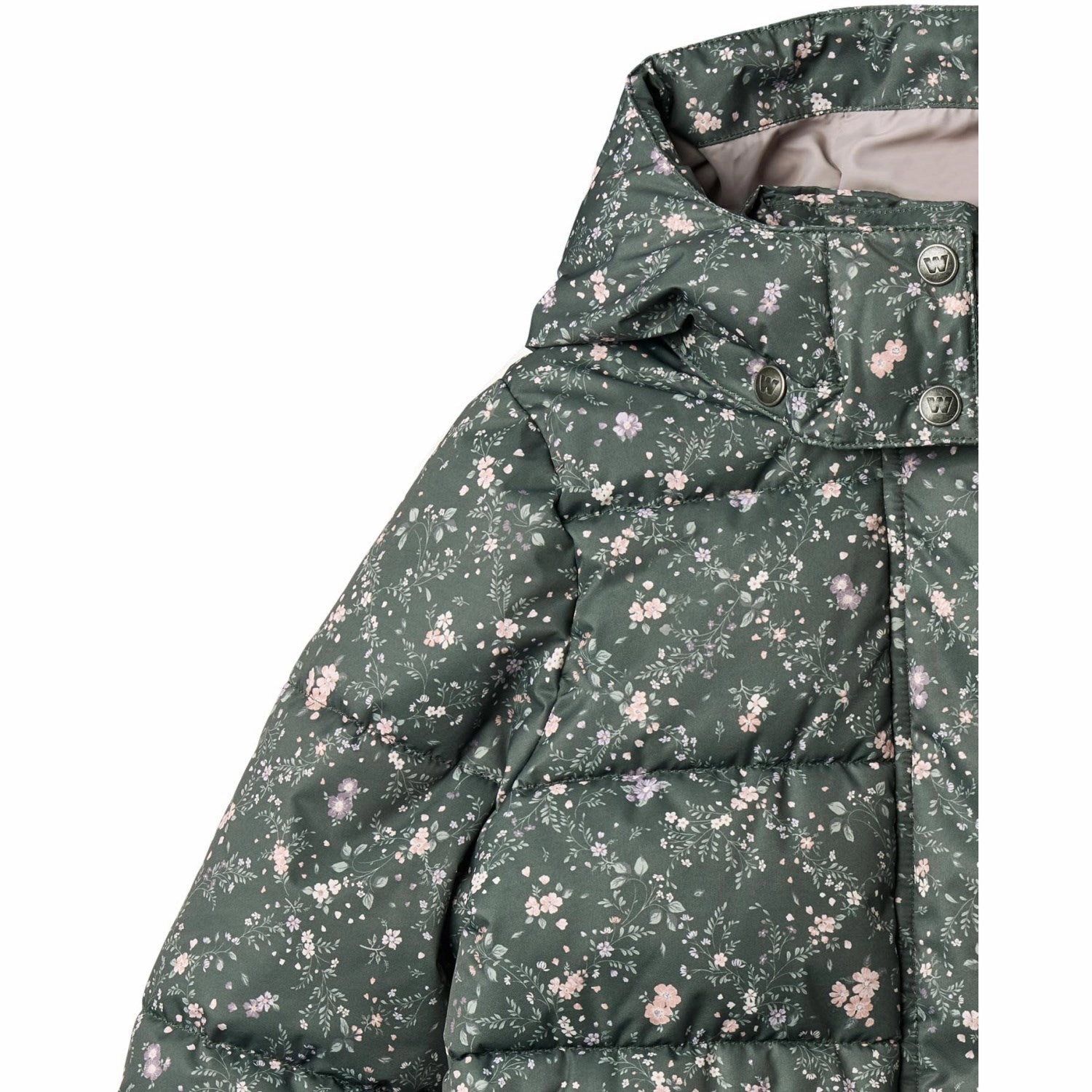Casual Feel Wheat Forest Lake Checked Flowers Puffer Coat Yrsa
