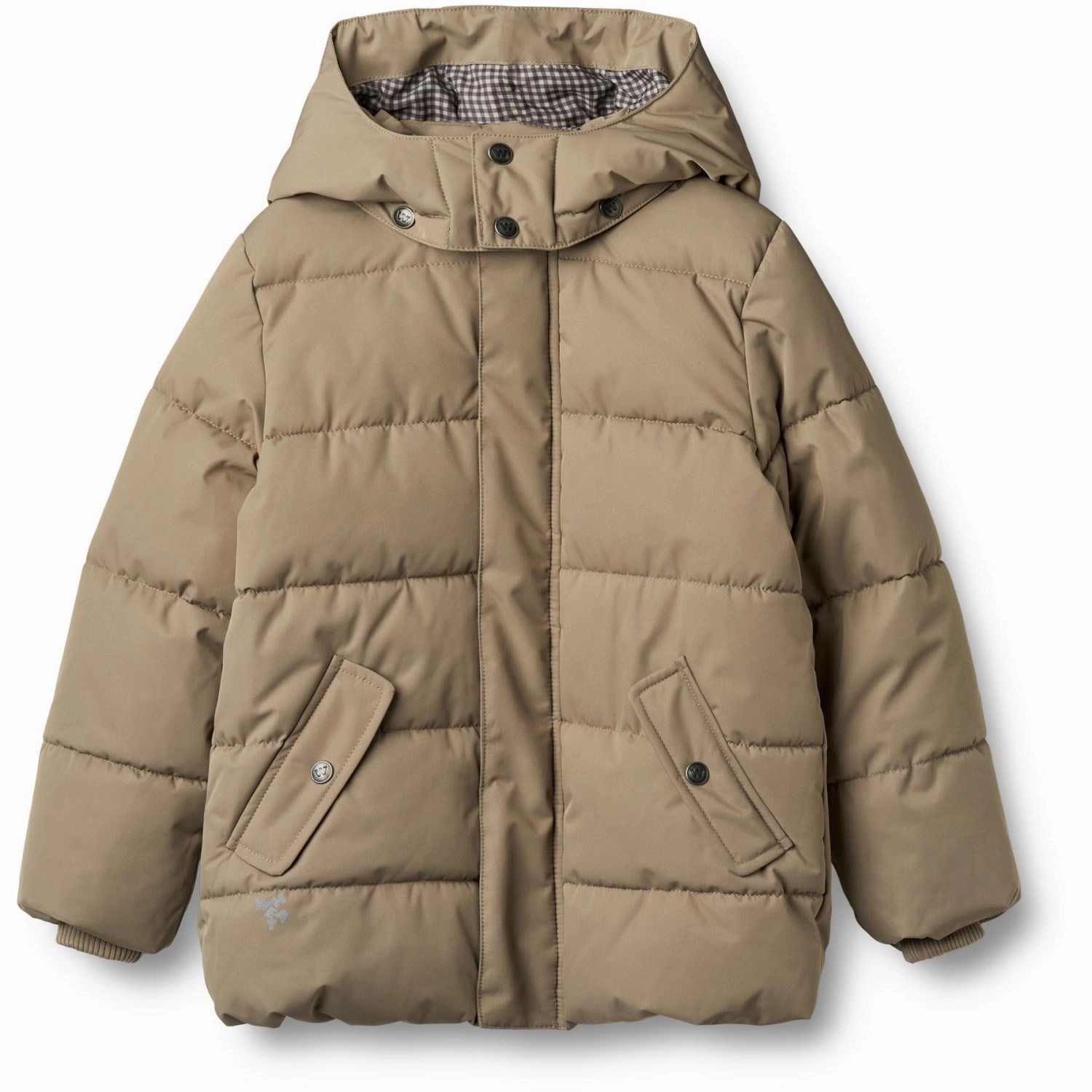 Snap Closure System Crisp Look Wheat Grey Stone Puffer Jacket Gael