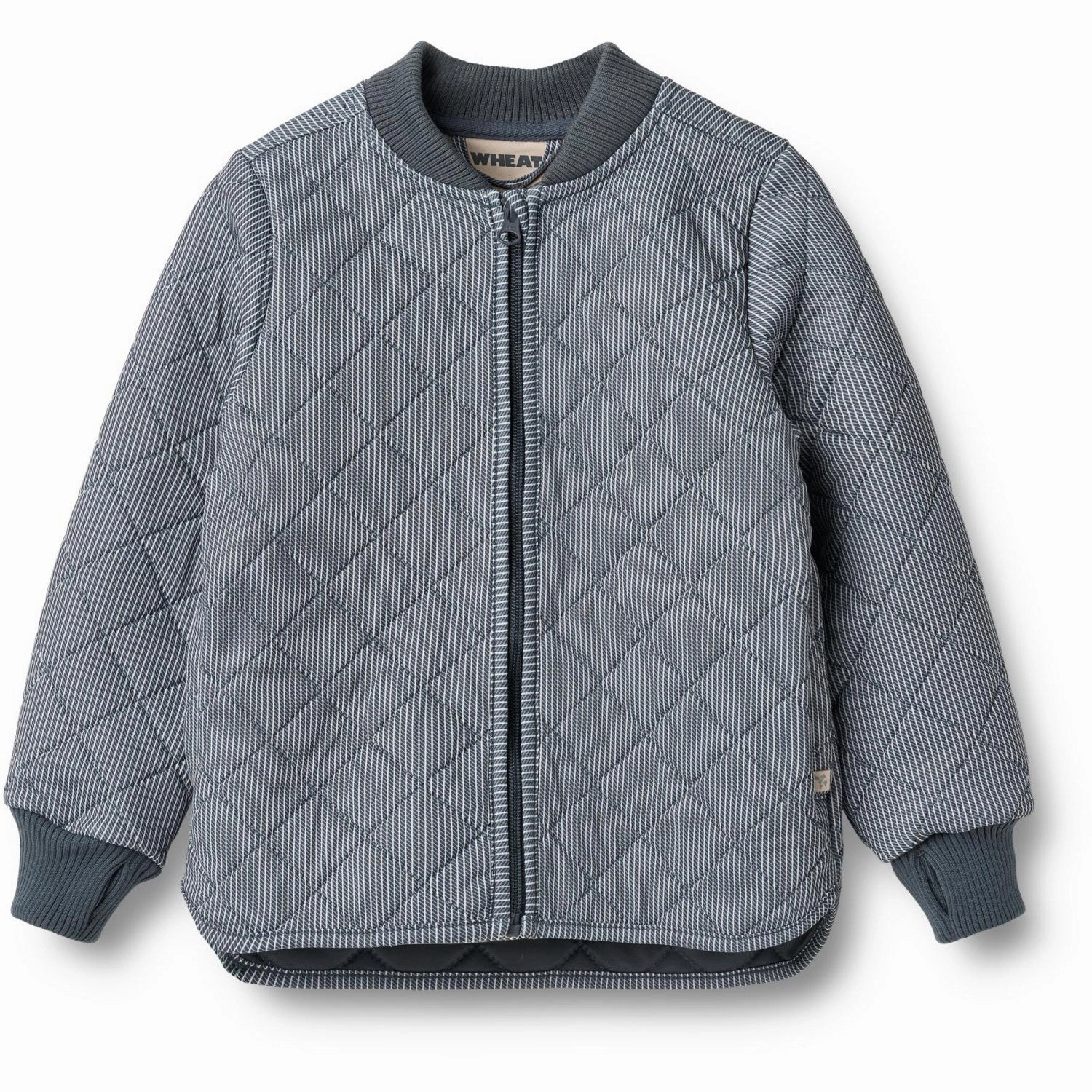Versatile Layering Mid Length Design Wheat Ink Stripe Thermo Jacket Loui