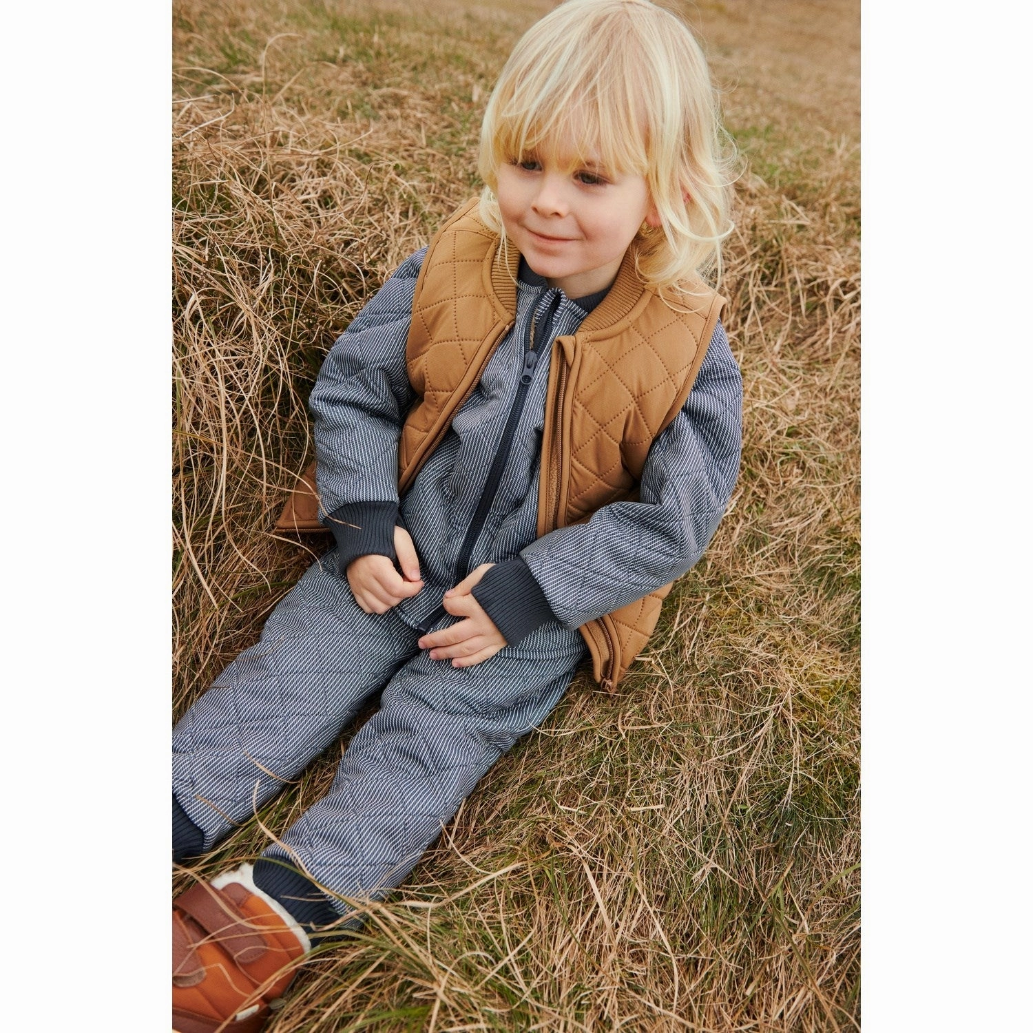 Warm Essentials Wheat Ink Stripe Thermo Jacket Loui