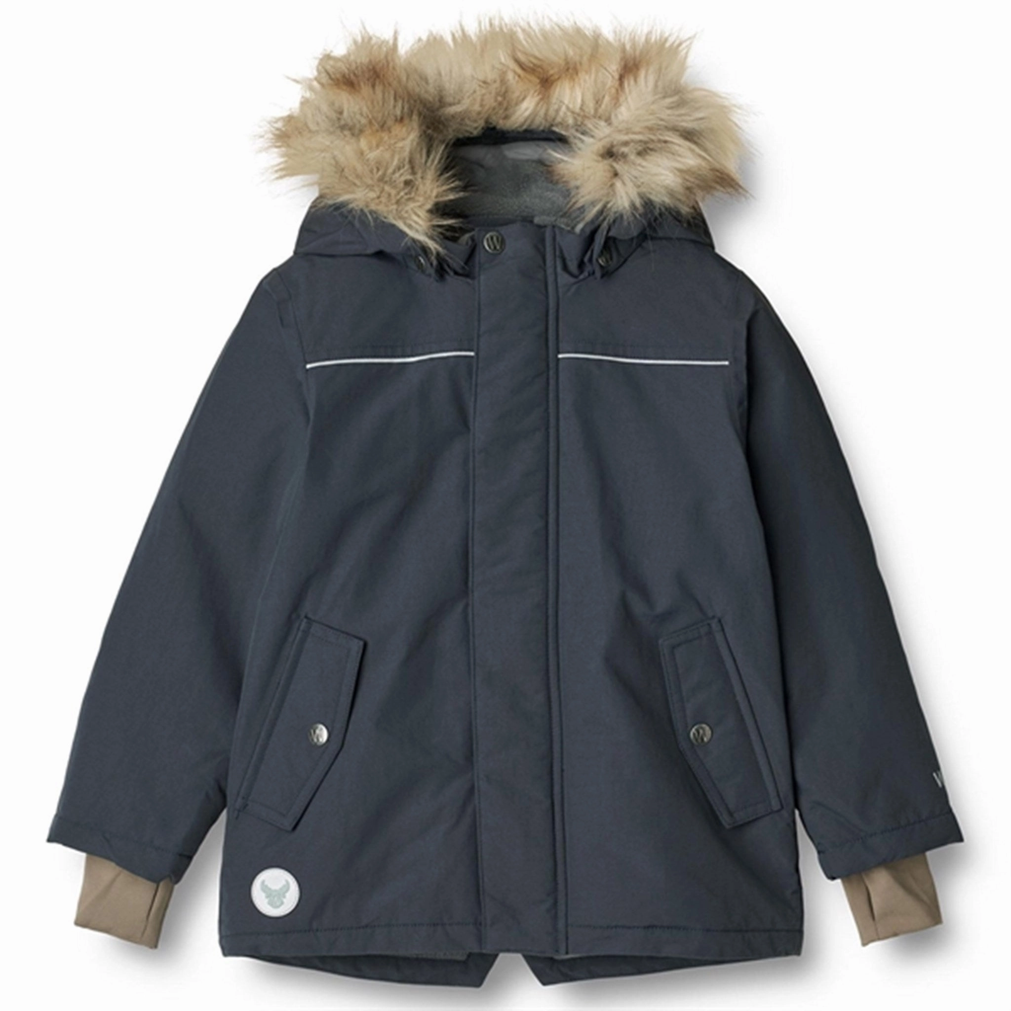 TapedSeamConstruction DoubleLayeredHem Wheat Jacket Kasper Tech Dark Blue