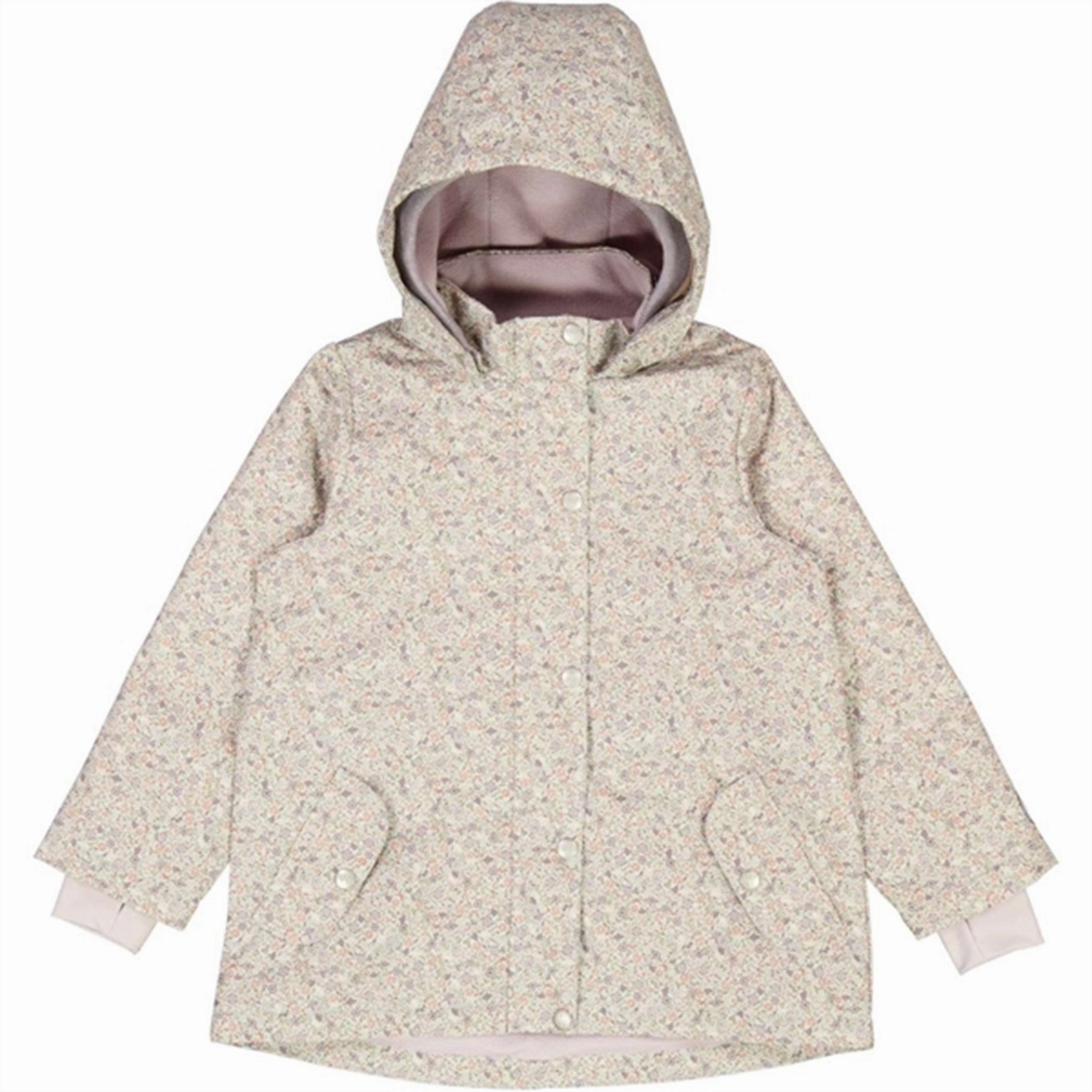 Windproof Material Wheat Jacket w. Fleece Gry Tech Highrise Flowers