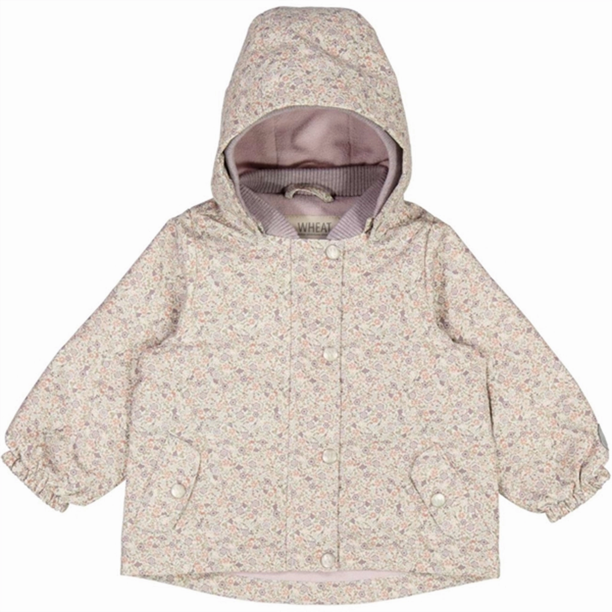 Wheat Jacket w. Fleece Gry Tech Highrise Flowers Checkered Style Quilted Stitching